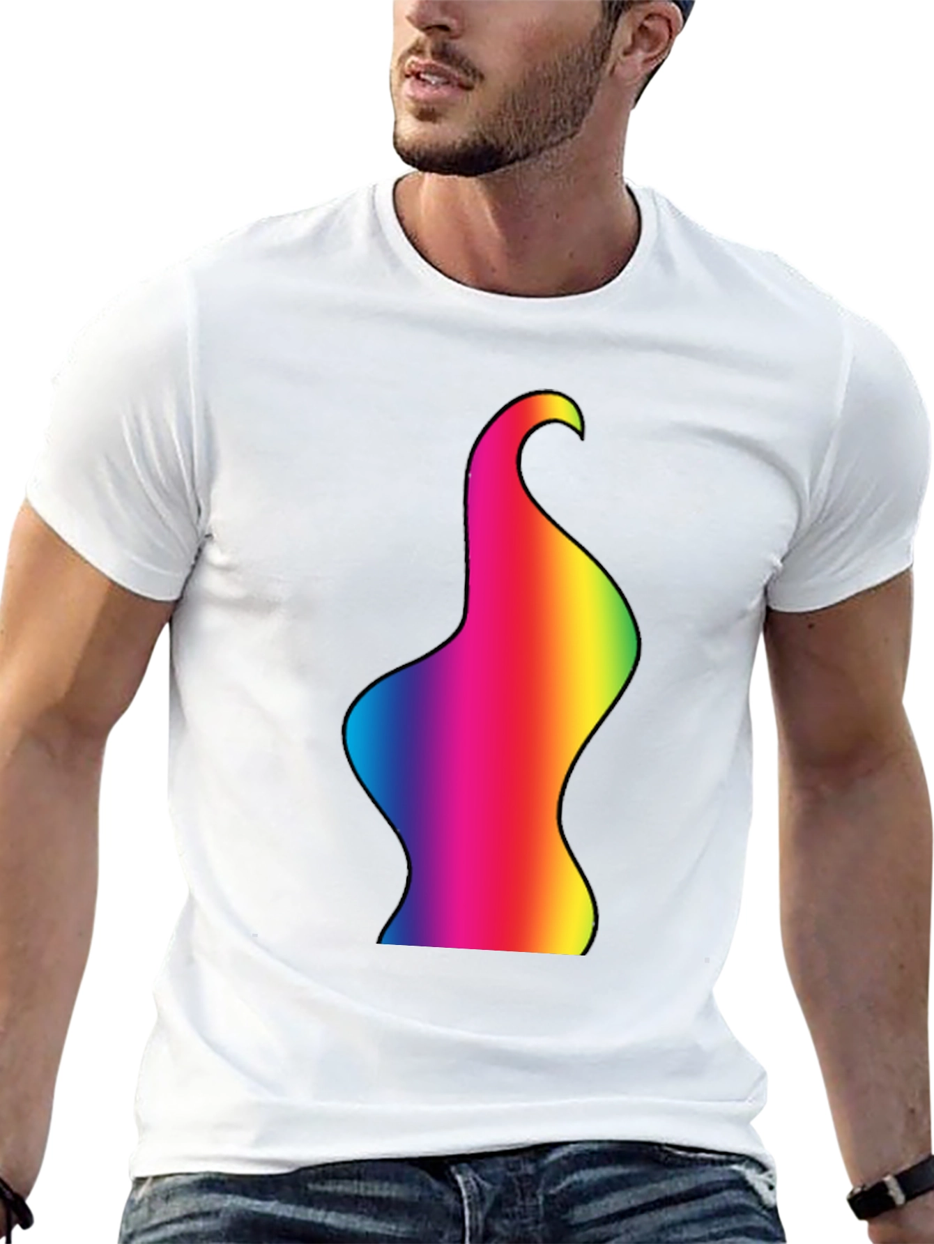 Black Rainbow Body Art Tee - Black Cotton Blend view 13
