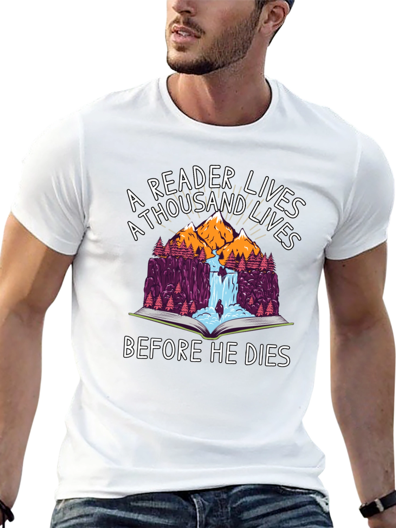 Black A Reader Lives a Thousand Lives Graphic T-Shirt view 13