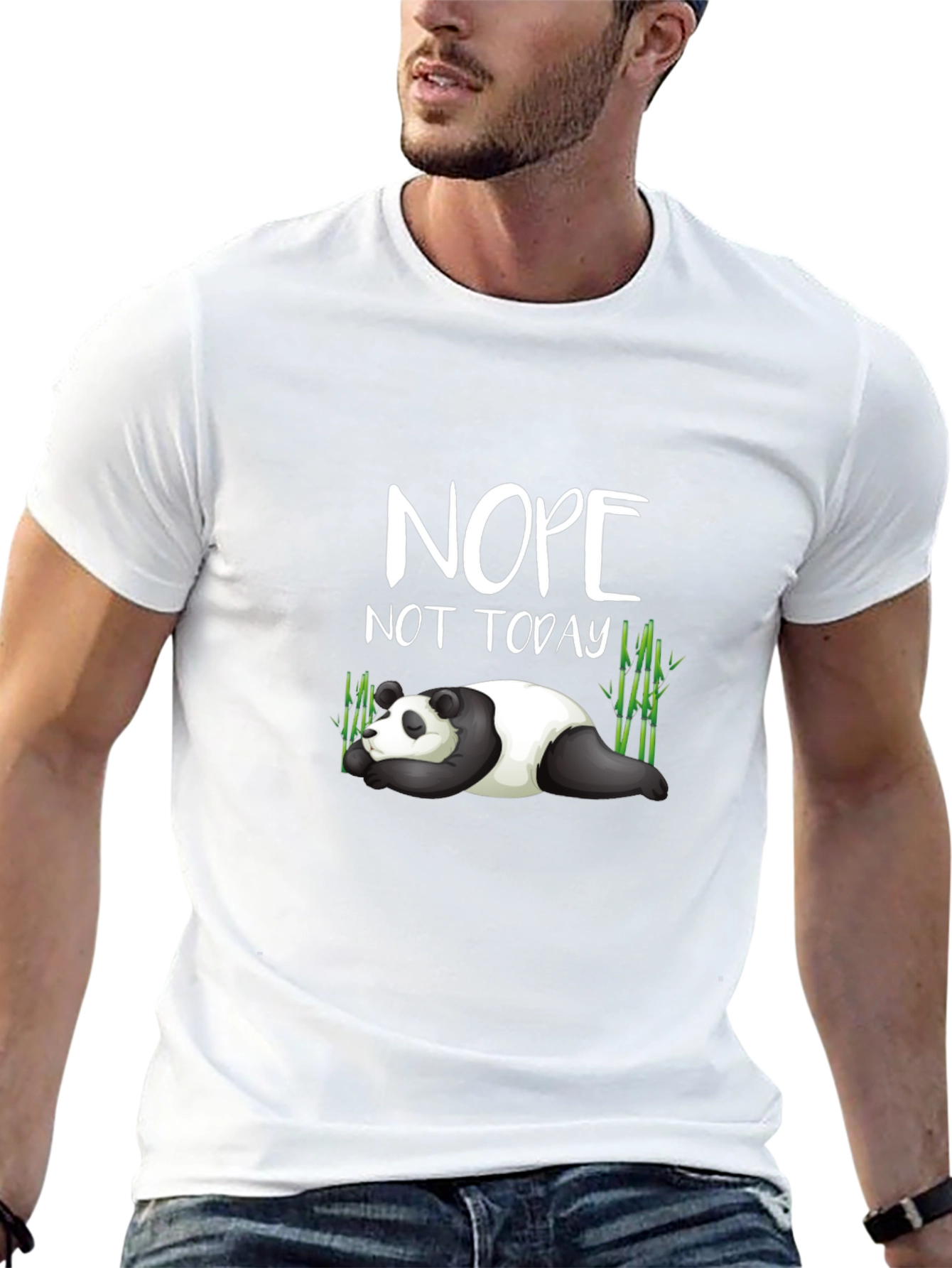Black Nope Not Today Panda Graphic Tee view 13
