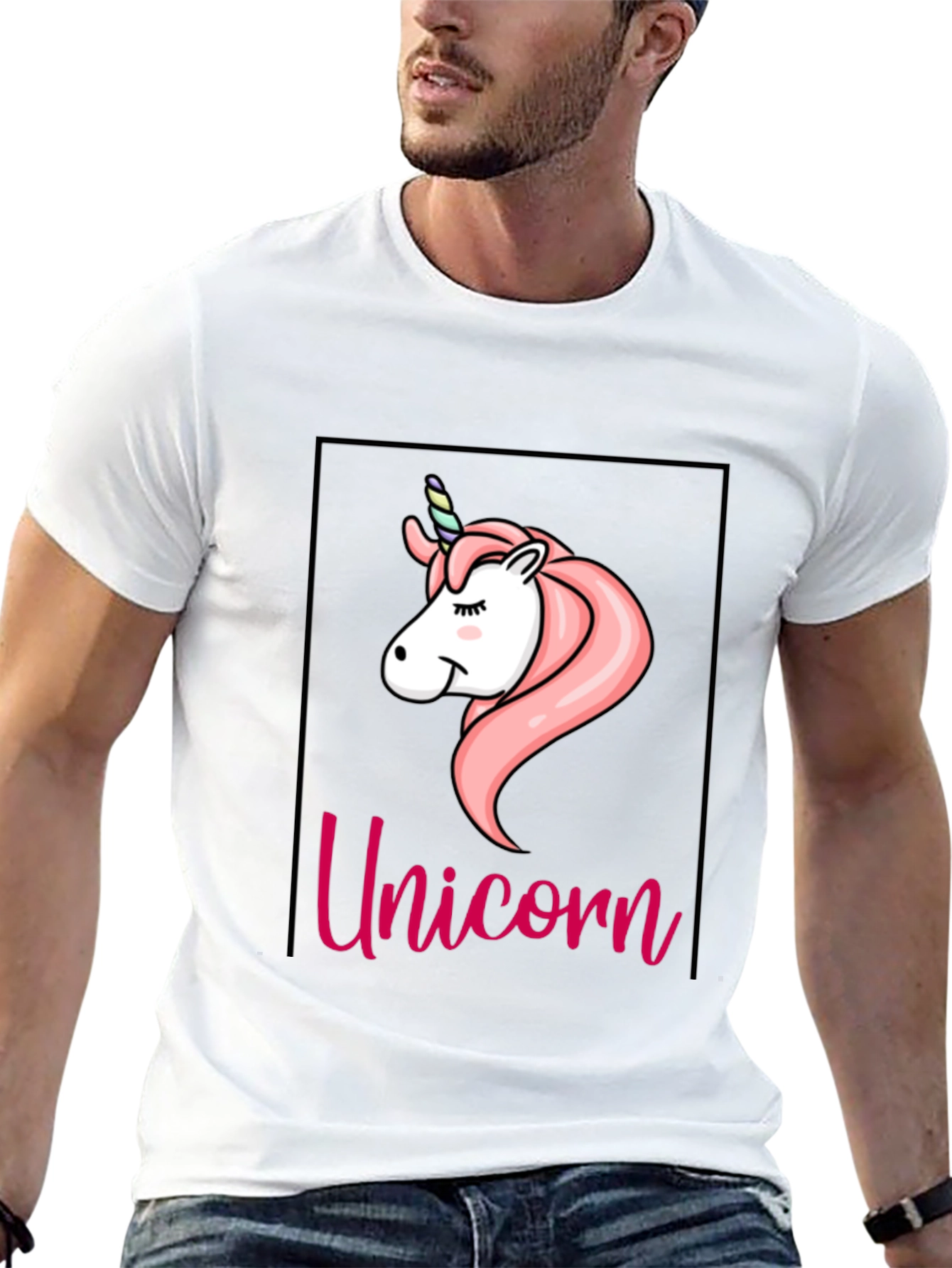 Black Unicorn Graphic Tee - Black Cotton T-Shirt view 13