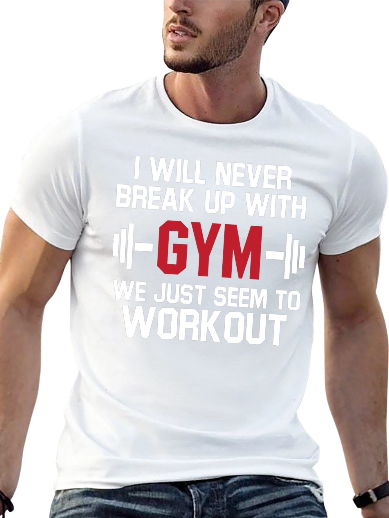 Black Gym Workout T-Shirt - I Will Never Break Up With Gym view 13
