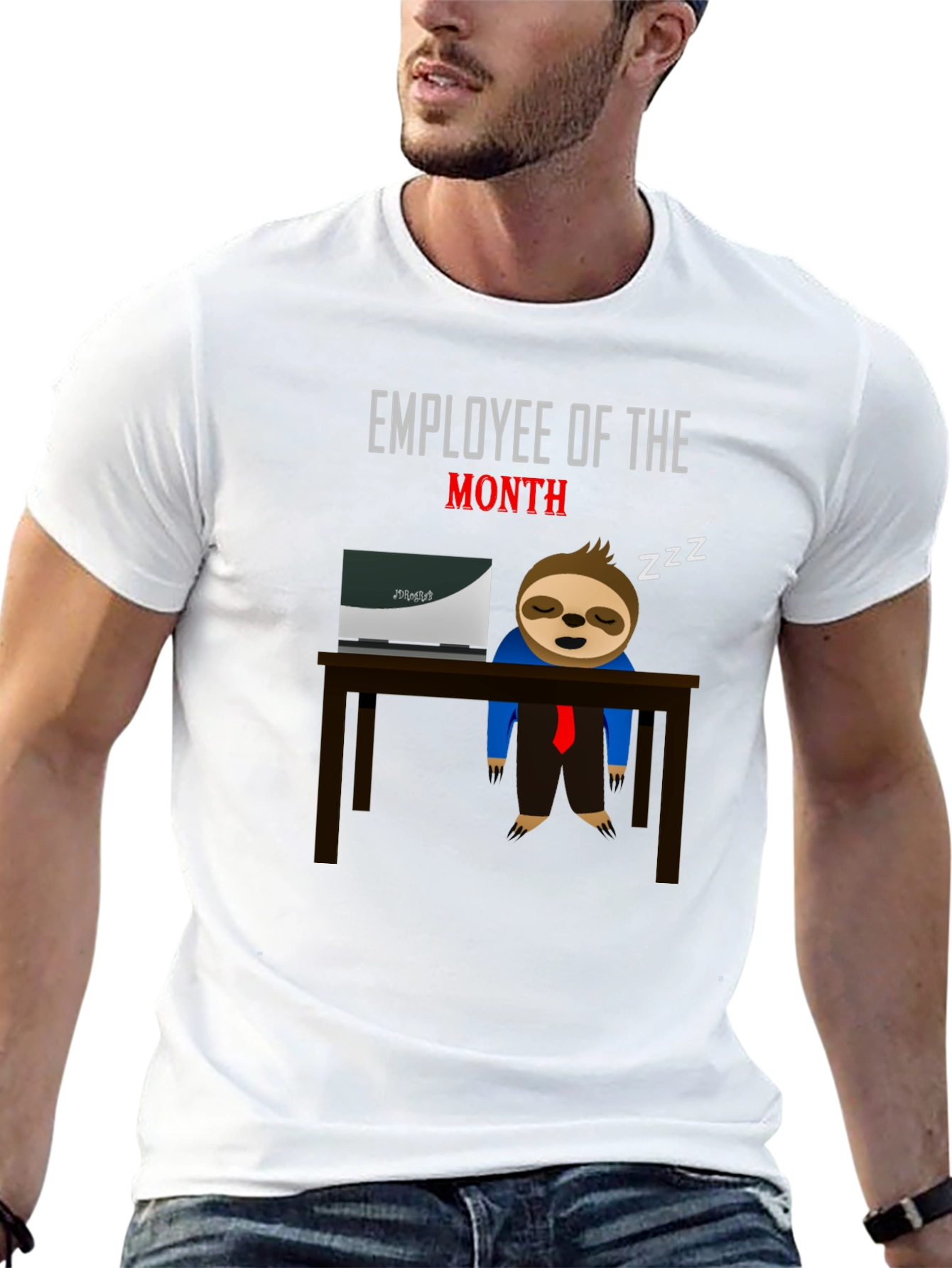 Black Employee of the Month Sloth T-Shirt view 13