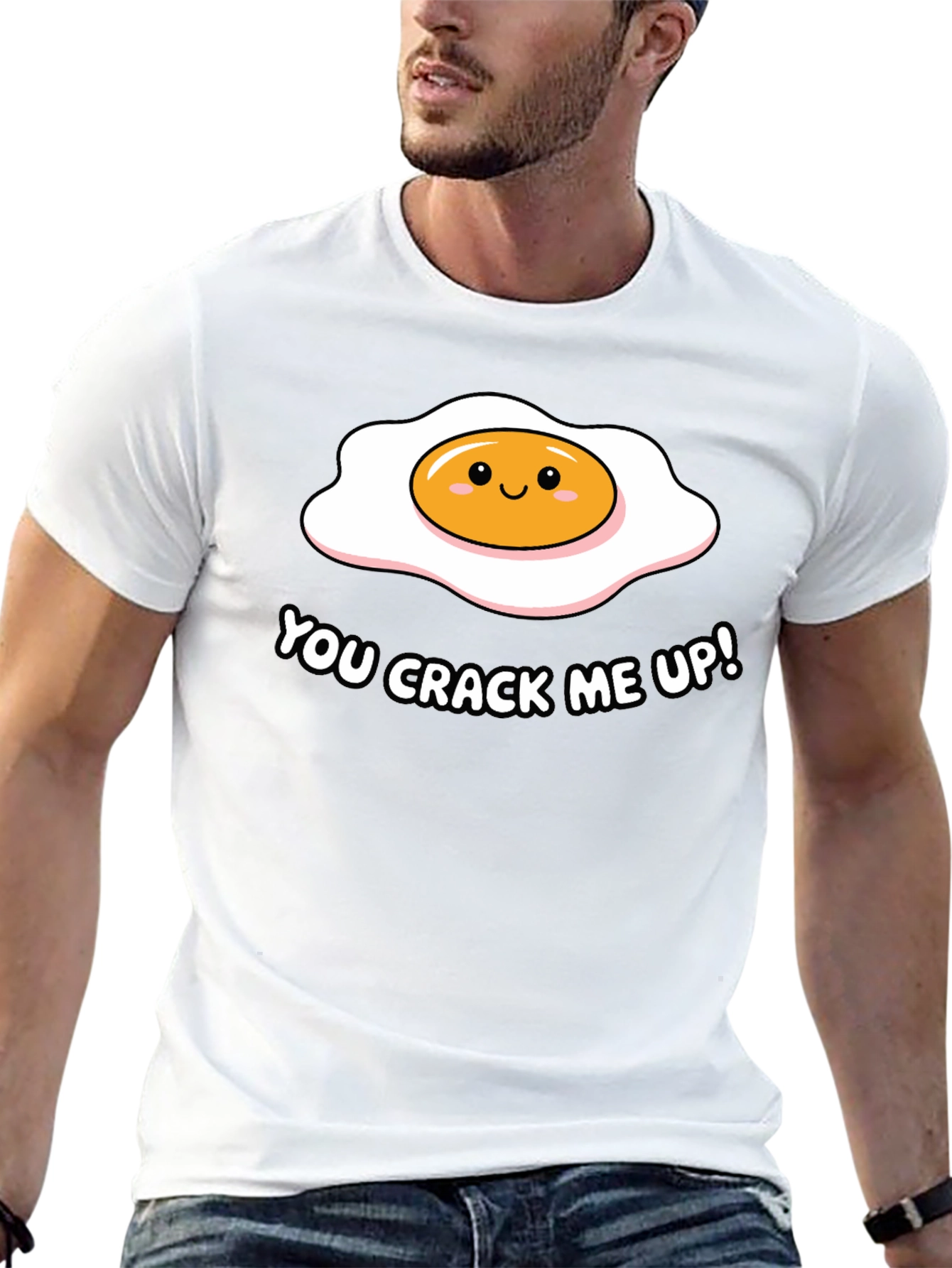 Black Funny You Crack Me Up Egg Pun T-Shirt view 13