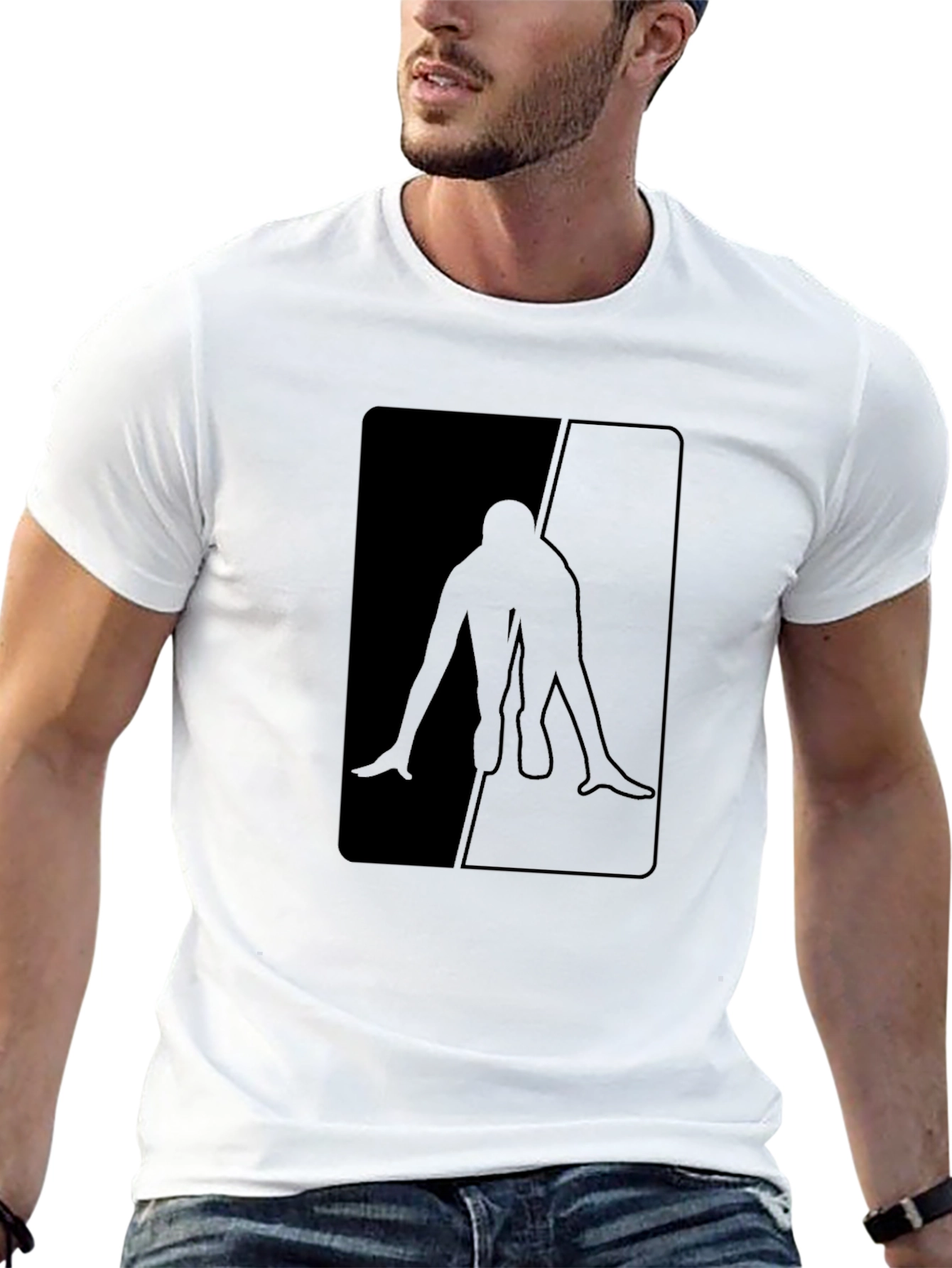 Black Silhouette Athlete Black T-Shirt view 13