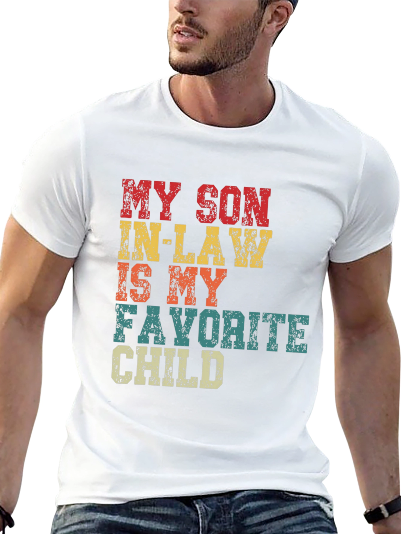 Black Funny Son-in-Law Favorite Child T-Shirt view 13