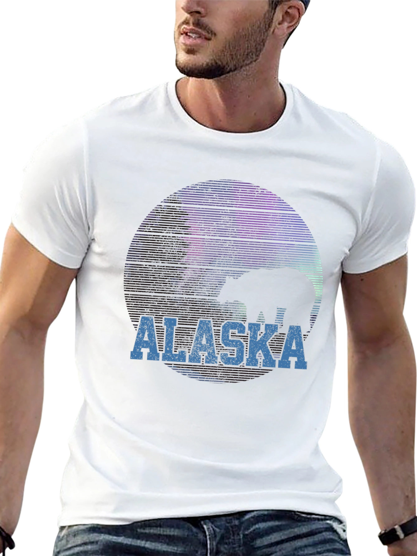 Black Alaska Bear Silhouette Graphic T-Shirt view 13
