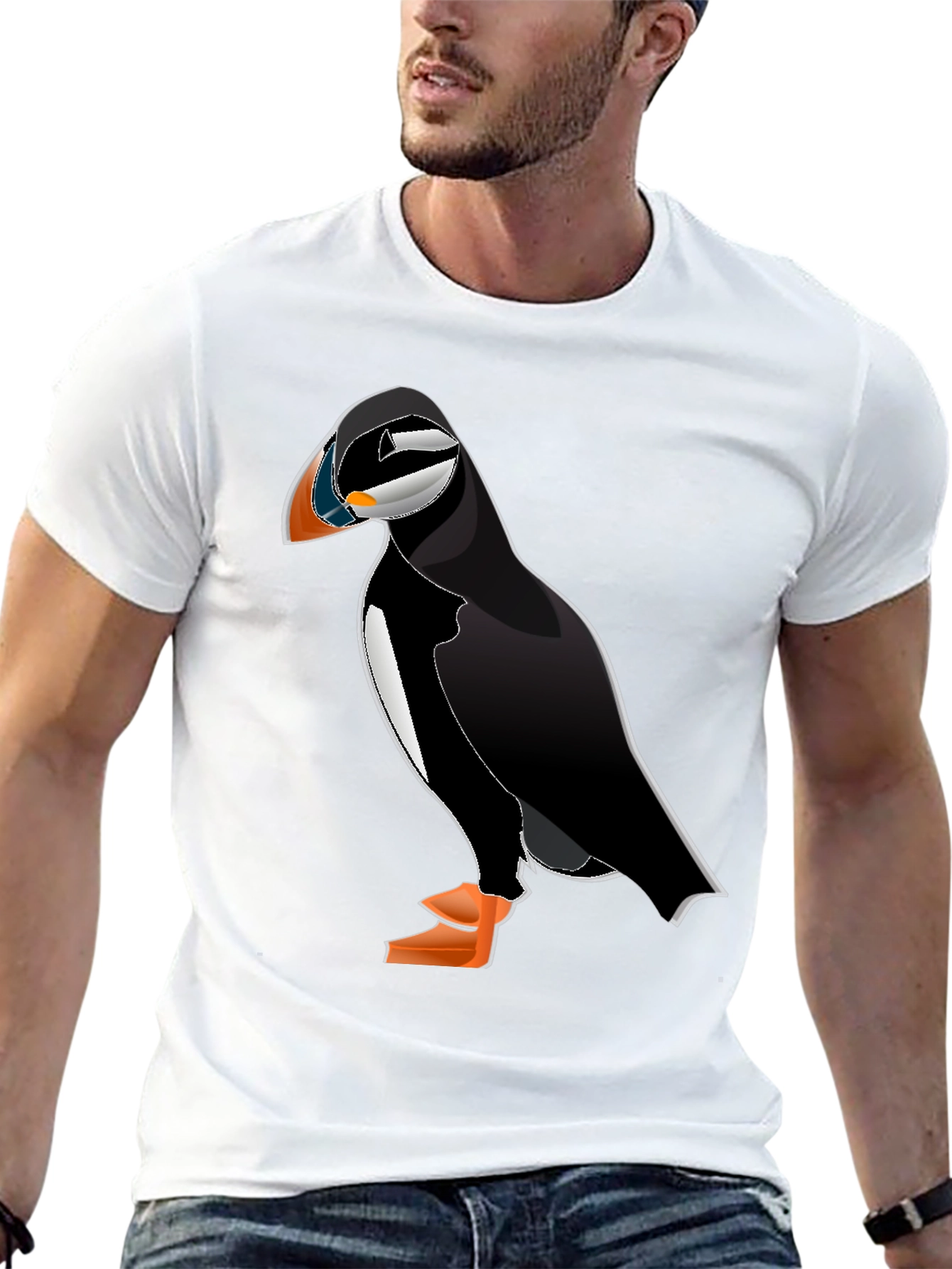 Black Puffin Graphic Tee - Black Cotton Blend view 13