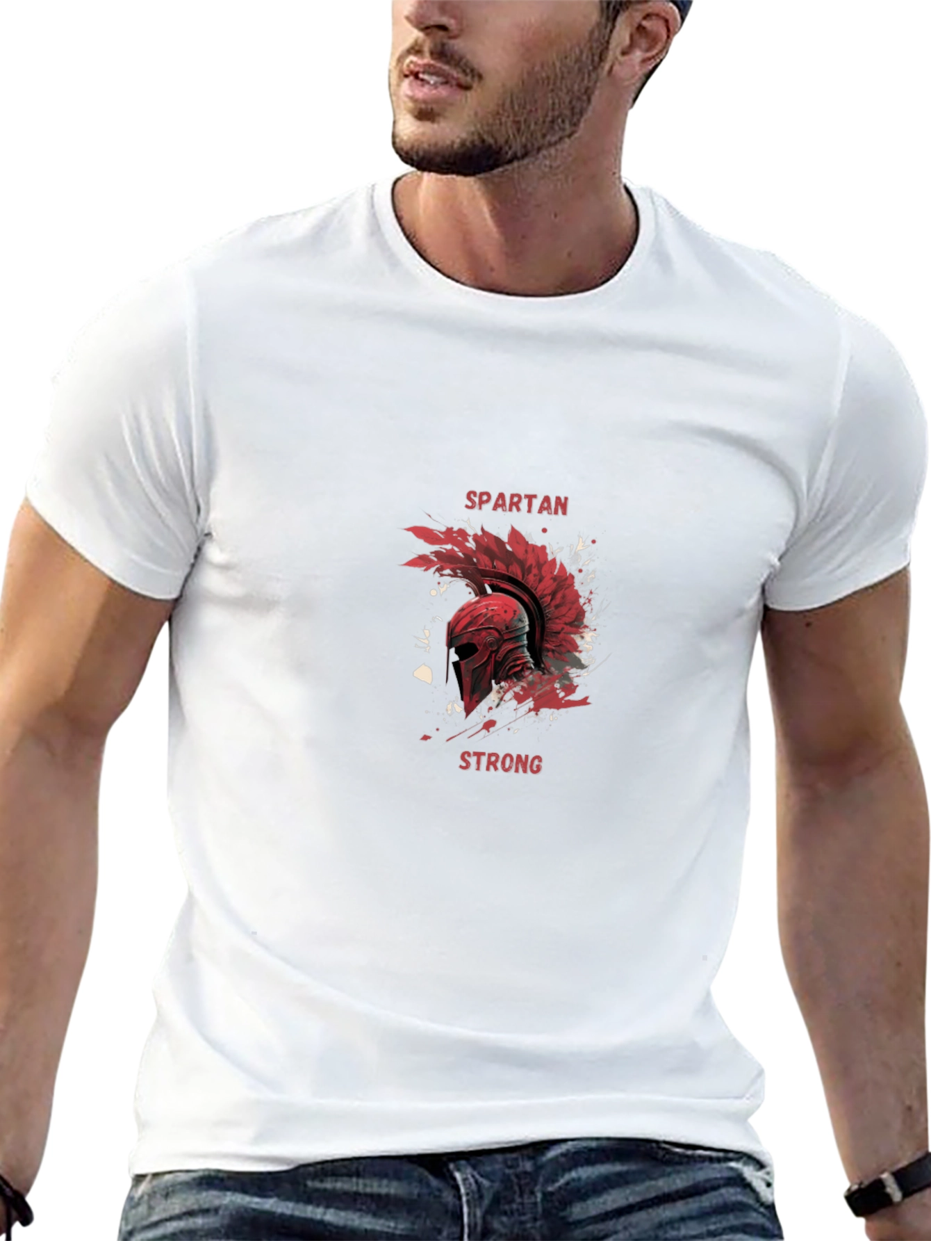 Black Spartan Strong Graphic T-Shirt view 13