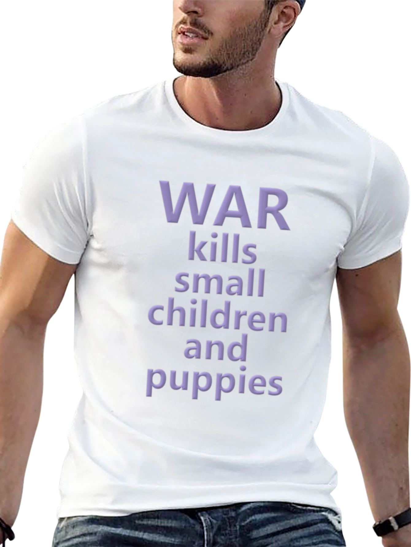 Black War Kills Children & Puppies T-Shirt view 13