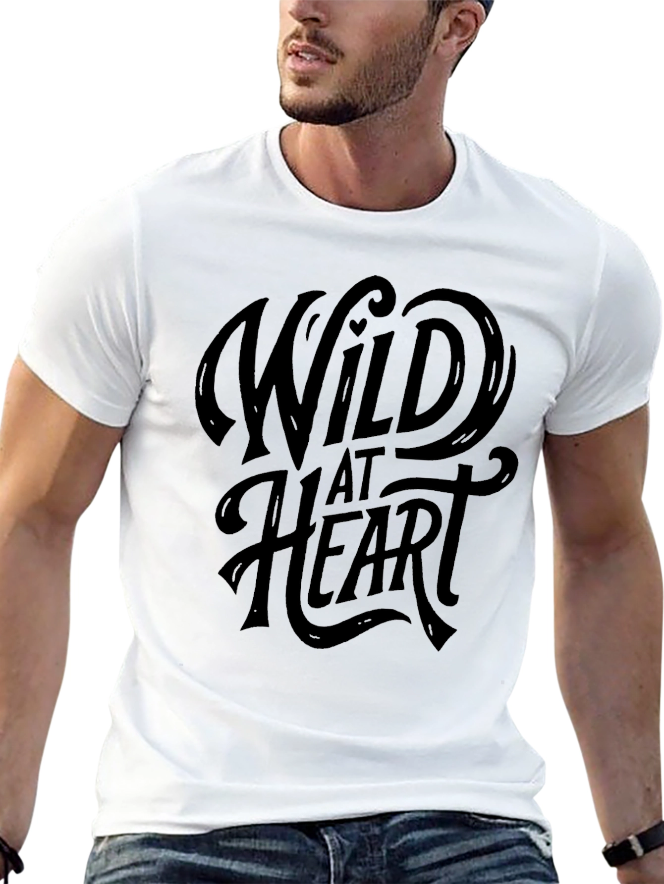 Black Wild at Heart Graphic Tee - Unisex Black T-Shirt view 13