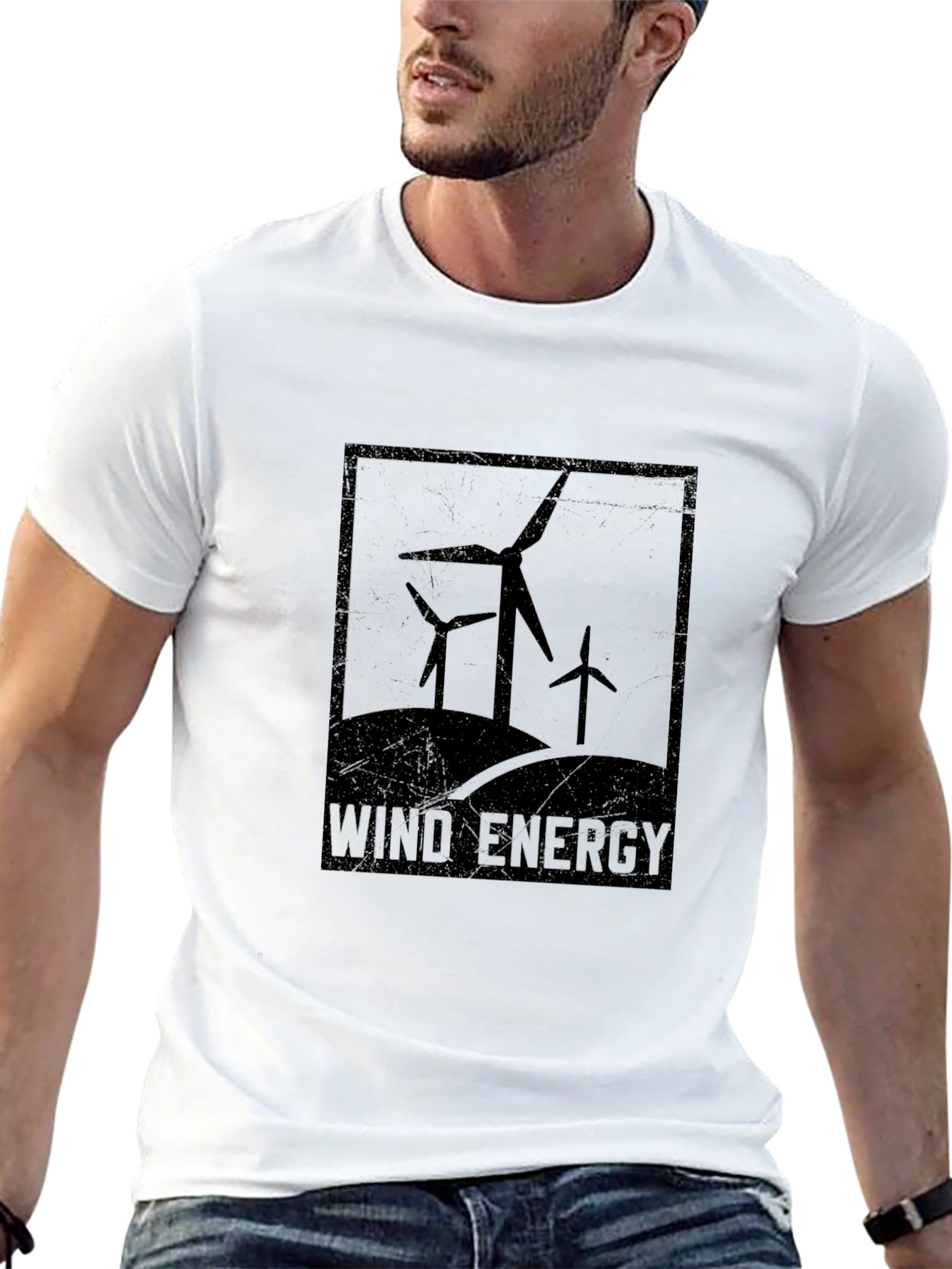 Black Wind Energy T-Shirt: Sustainable Power Tee view 13