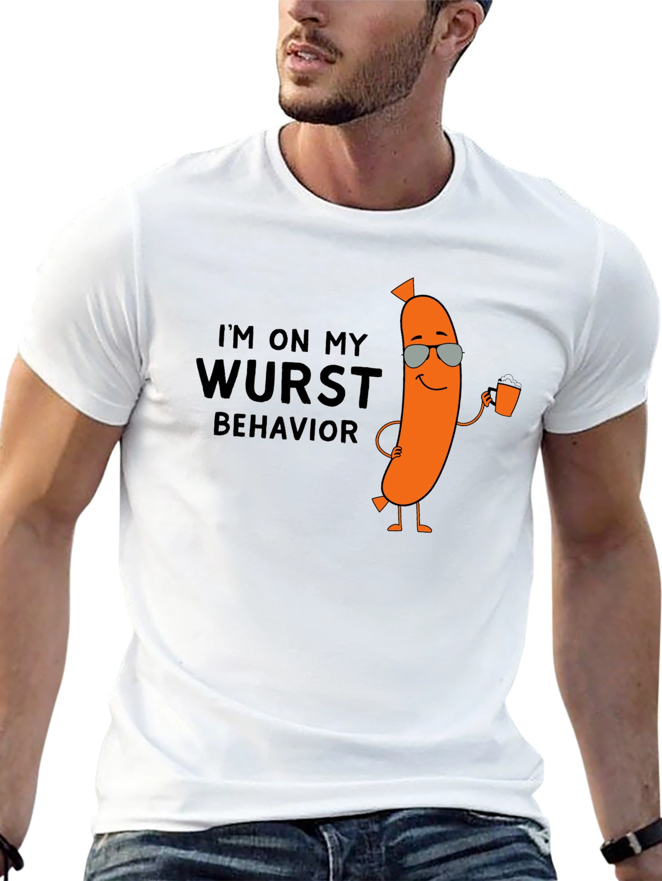 Black Wurst Behavior T-Shirt - Funny Sausage Tee view 13