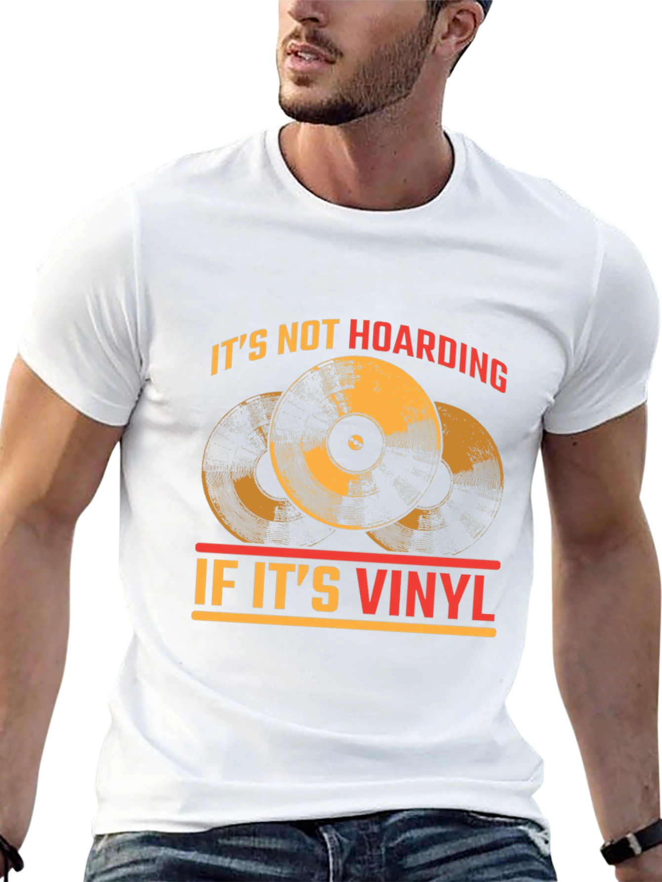 Black Vinyl Record Collector T-Shirt - "It's Not Hoarding!" view 13