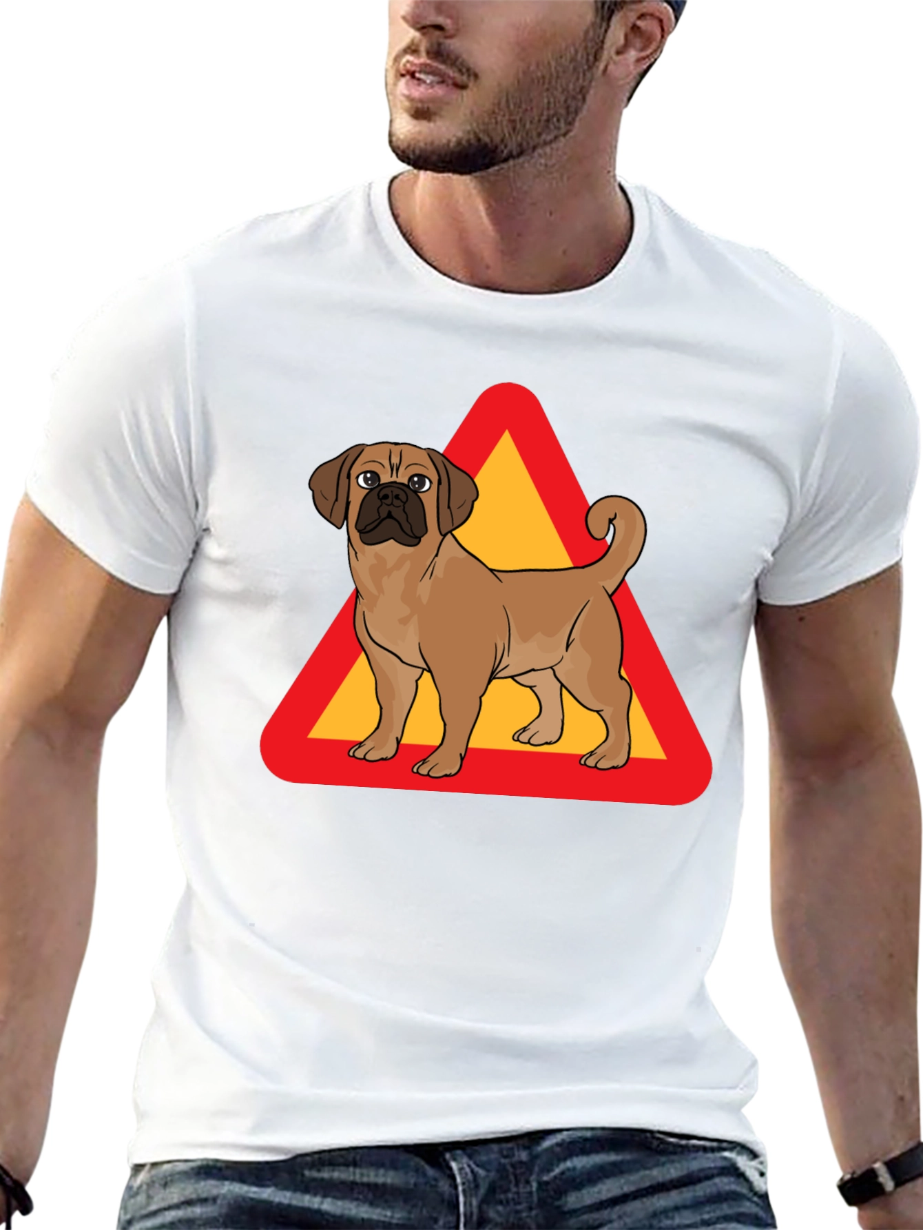 Black Dog Crossing T-Shirt - Novelty Graphic Tee view 13