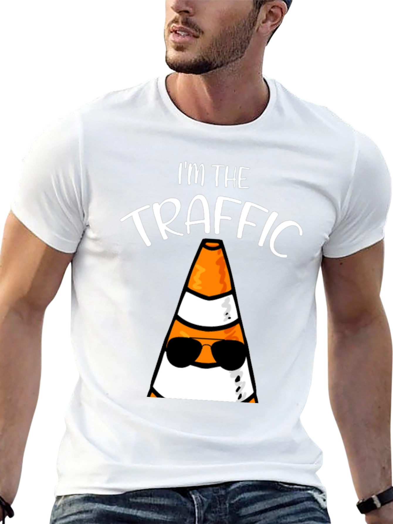 Black I'm the Traffic Cone T-Shirt view 13