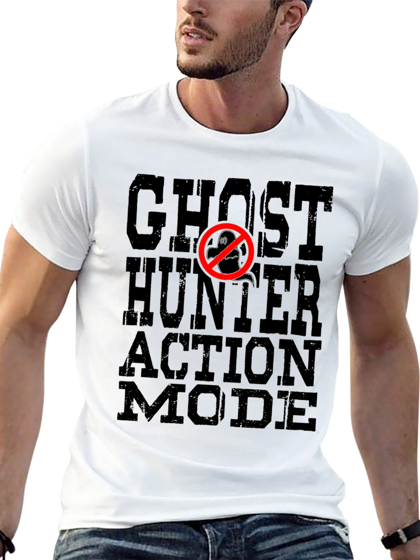 Black Ghost Hunter Action Mode Black T-Shirt view 13