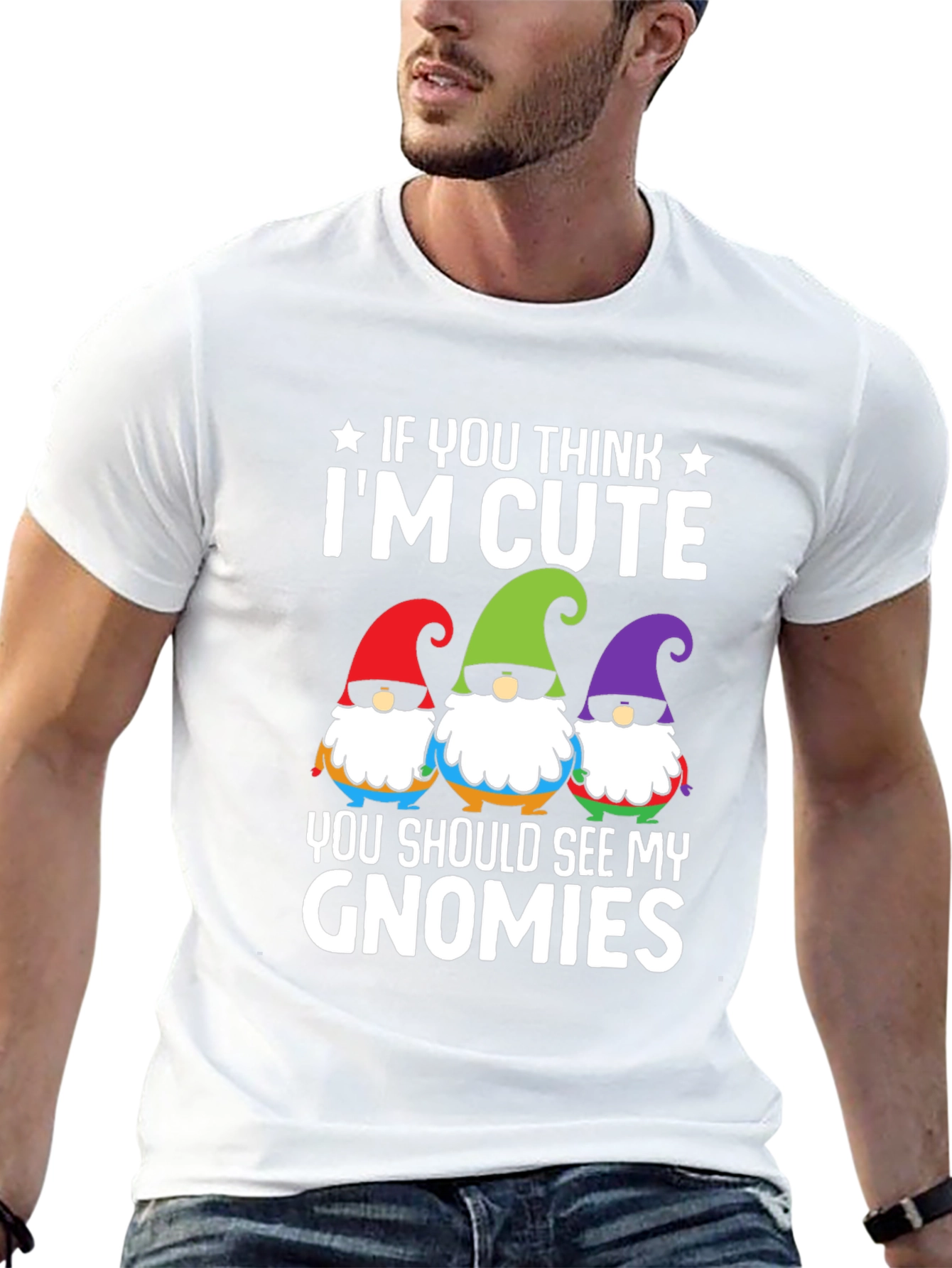 Black Cute Gnomies Graphic T-Shirt view 13