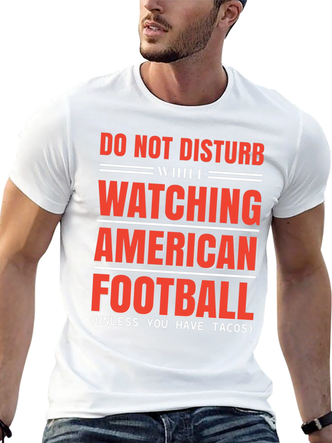 Black Do Not Disturb American Football & Tacos T-Shirt view 13