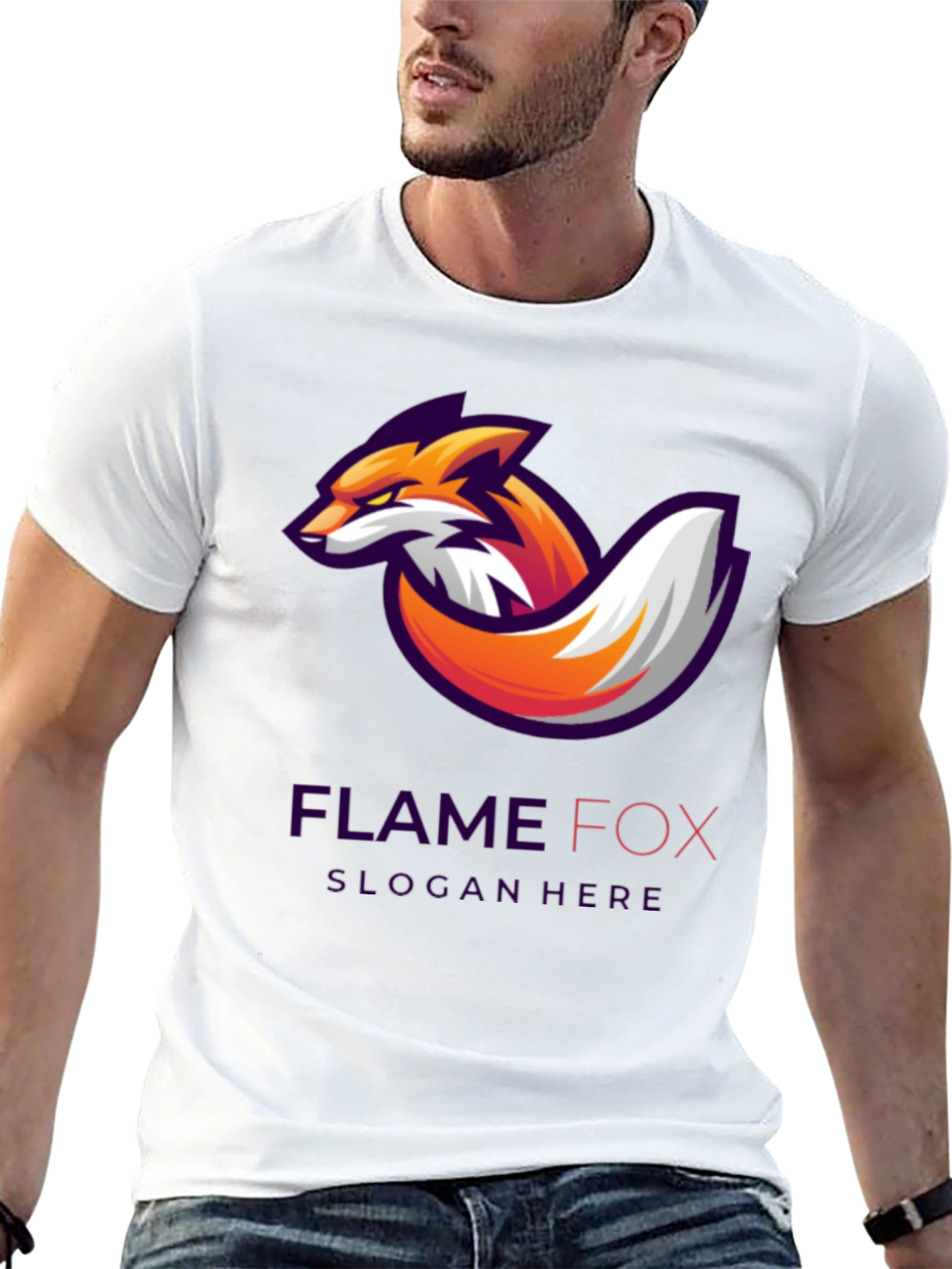 Black Flame Fox Graphic Tee - Cool Design, Soft Cotton Shirt view 13