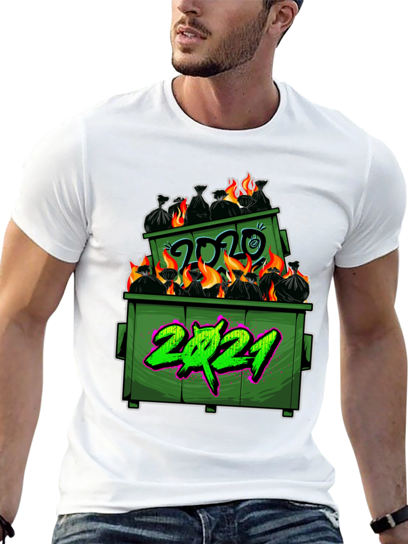 Black Dumpster Fire 2020-2021 Graphic T-Shirt view 13