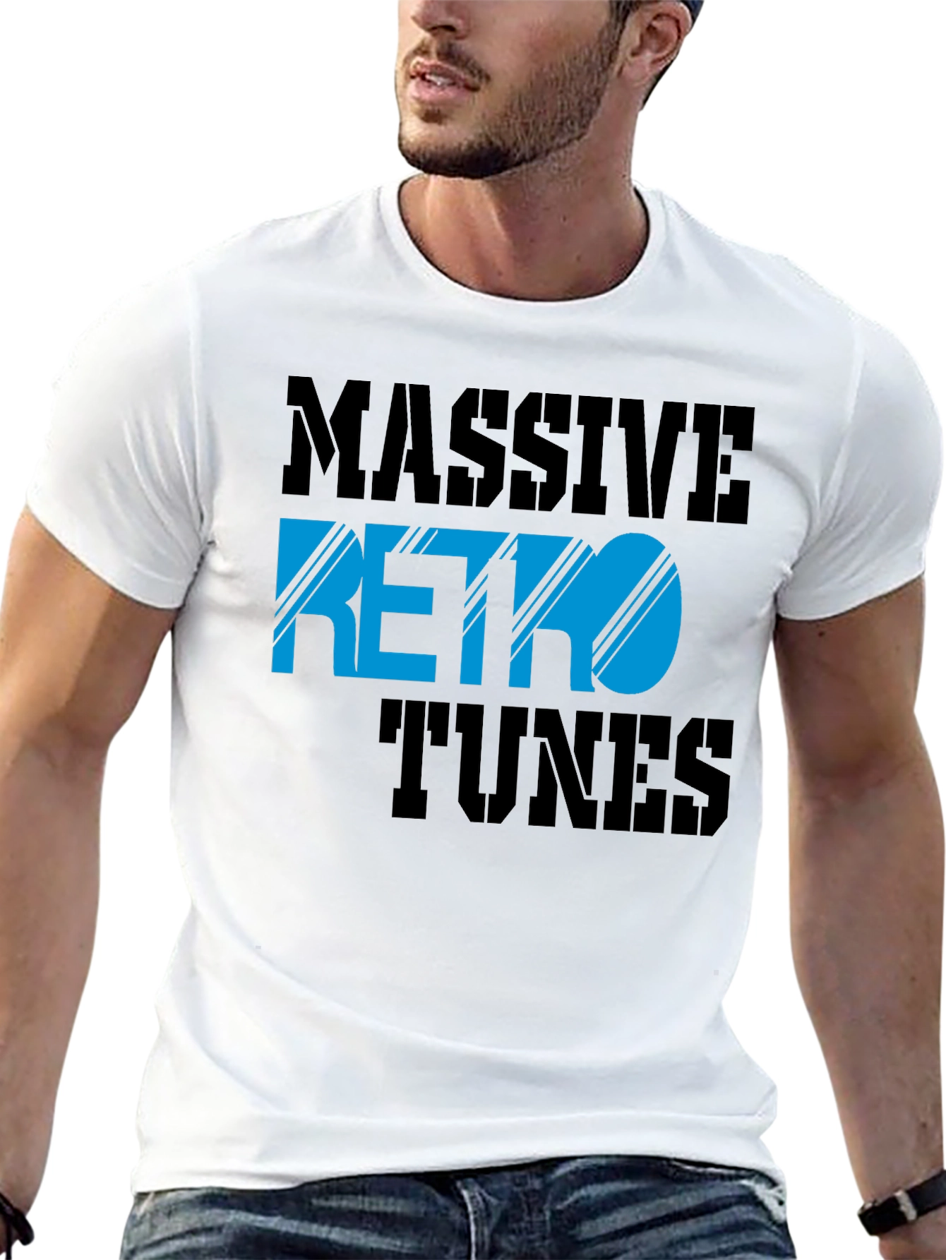 Black Massive Retro Tunes Graphic T-Shirt view 13