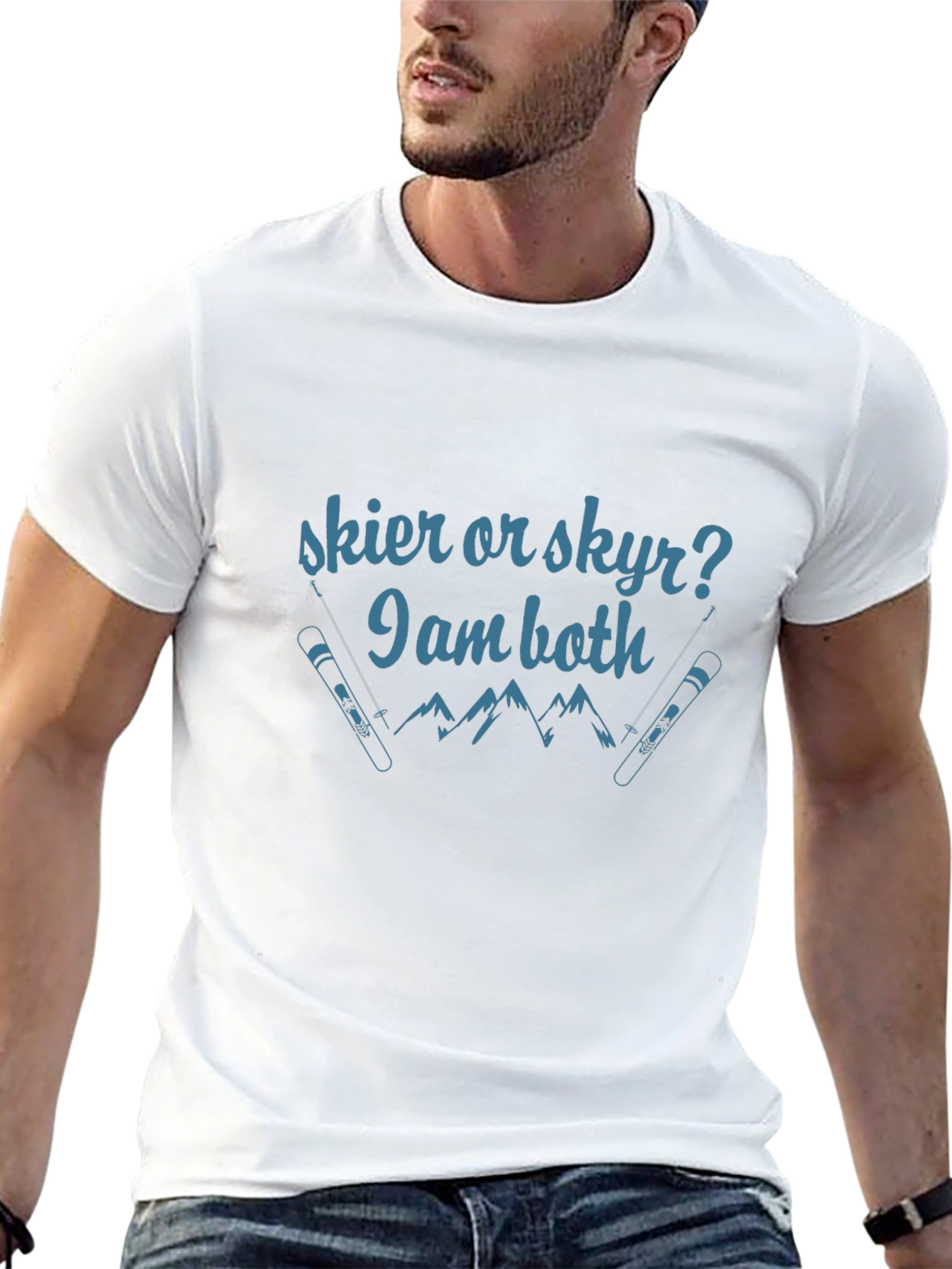 Black Skier Or Skyr? T-Shirt - I Am Both! view 13