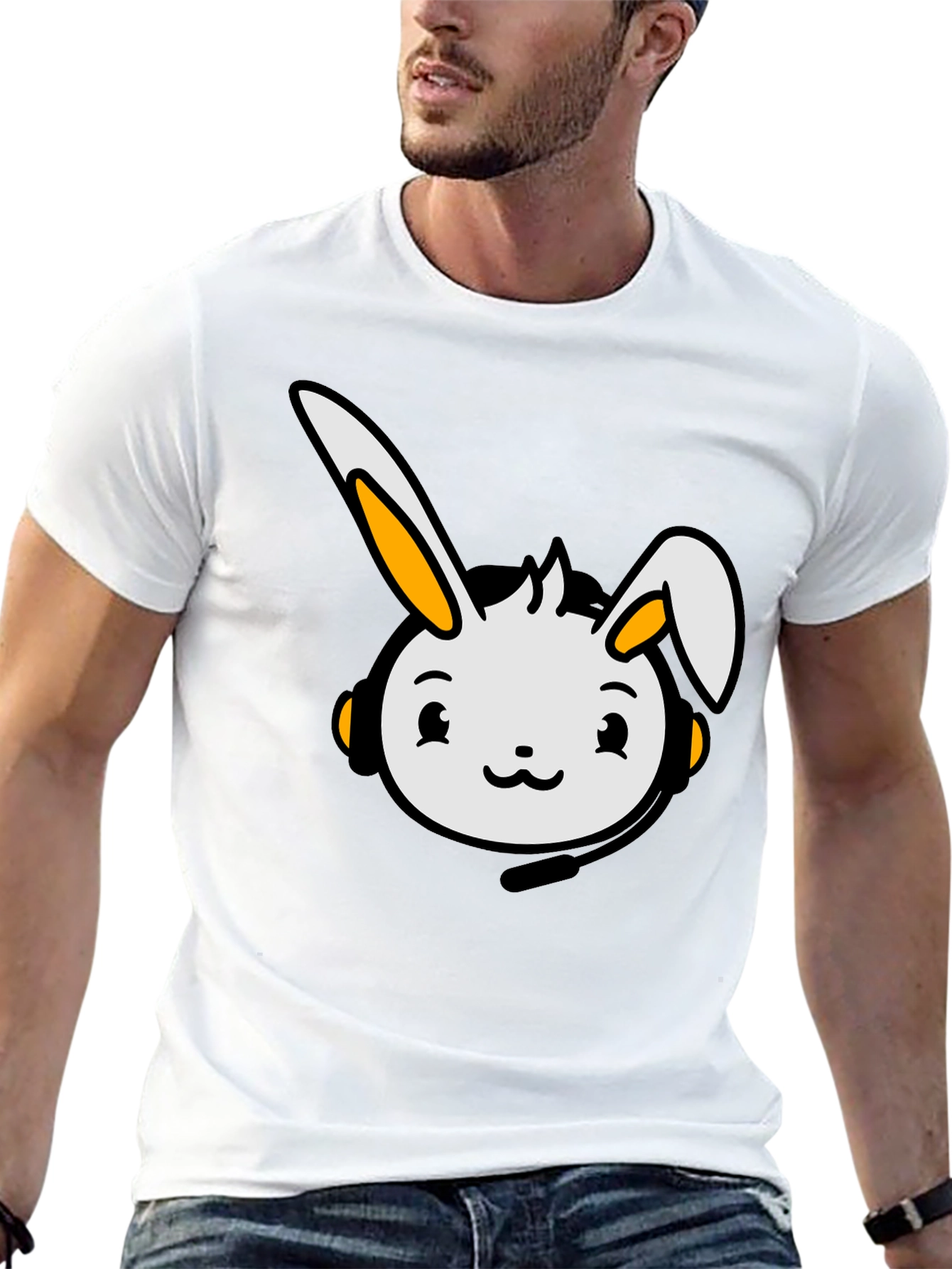 Black Cute Bunny Graphic T-Shirt - Black view 13