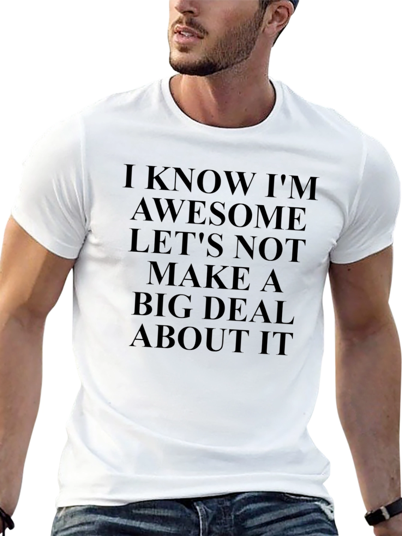 Black Awesome T-Shirt - Funny Slogan Tee for Men view 13