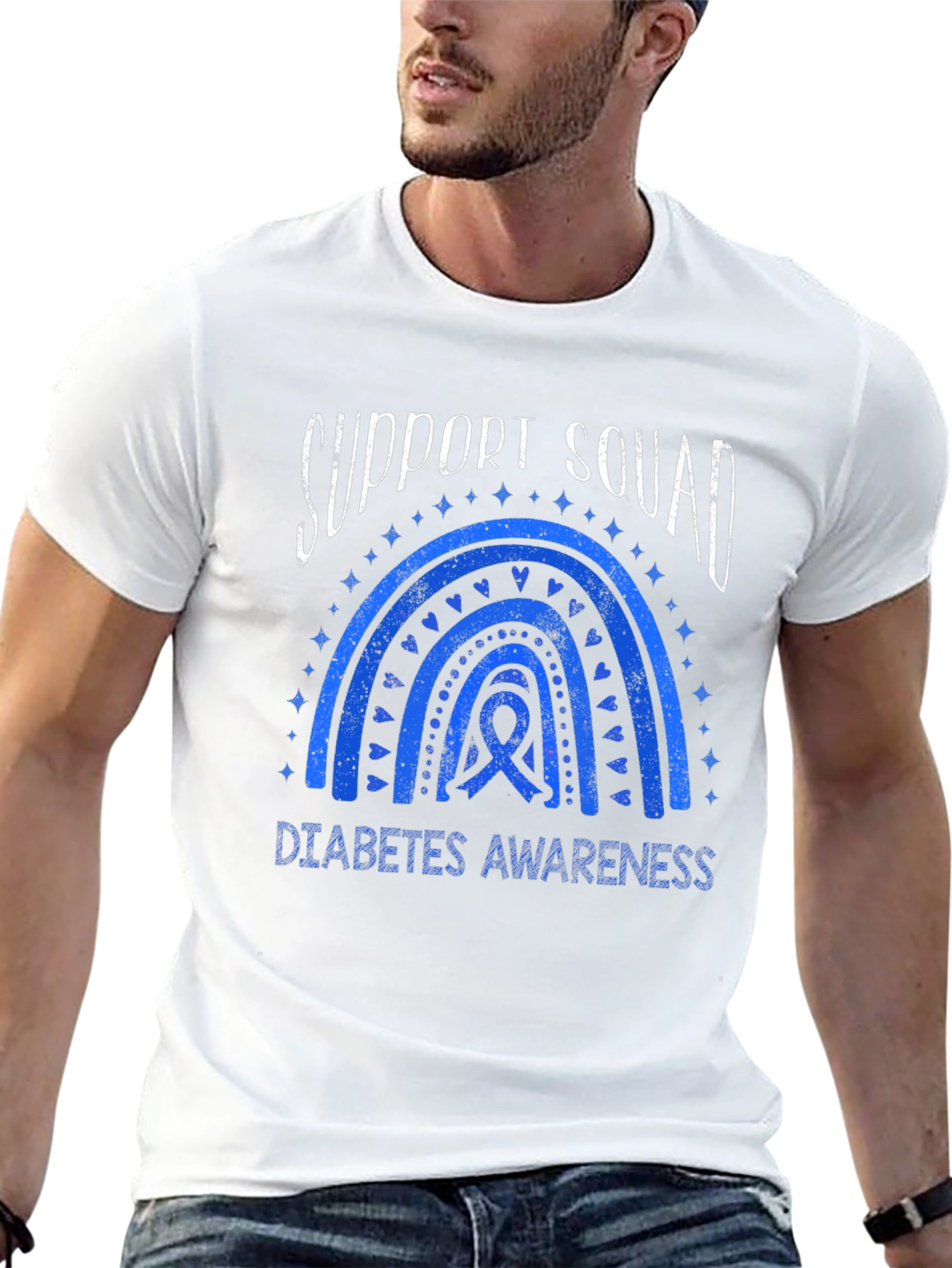 Black Diabetes Awareness Support Squad T-Shirt view 13