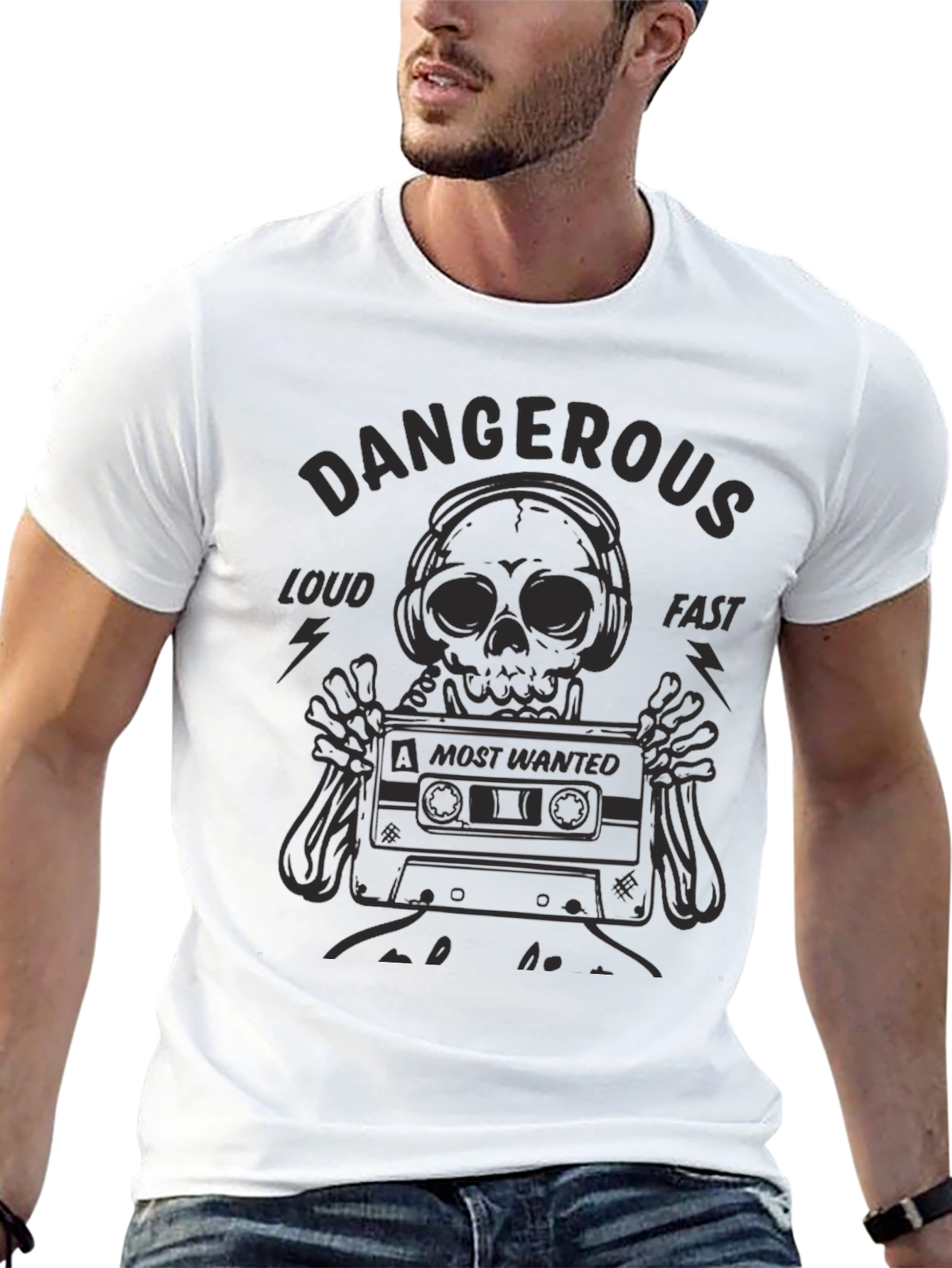Dangerous Loud Fast Graphic Tee - Skull & Cassette - 13