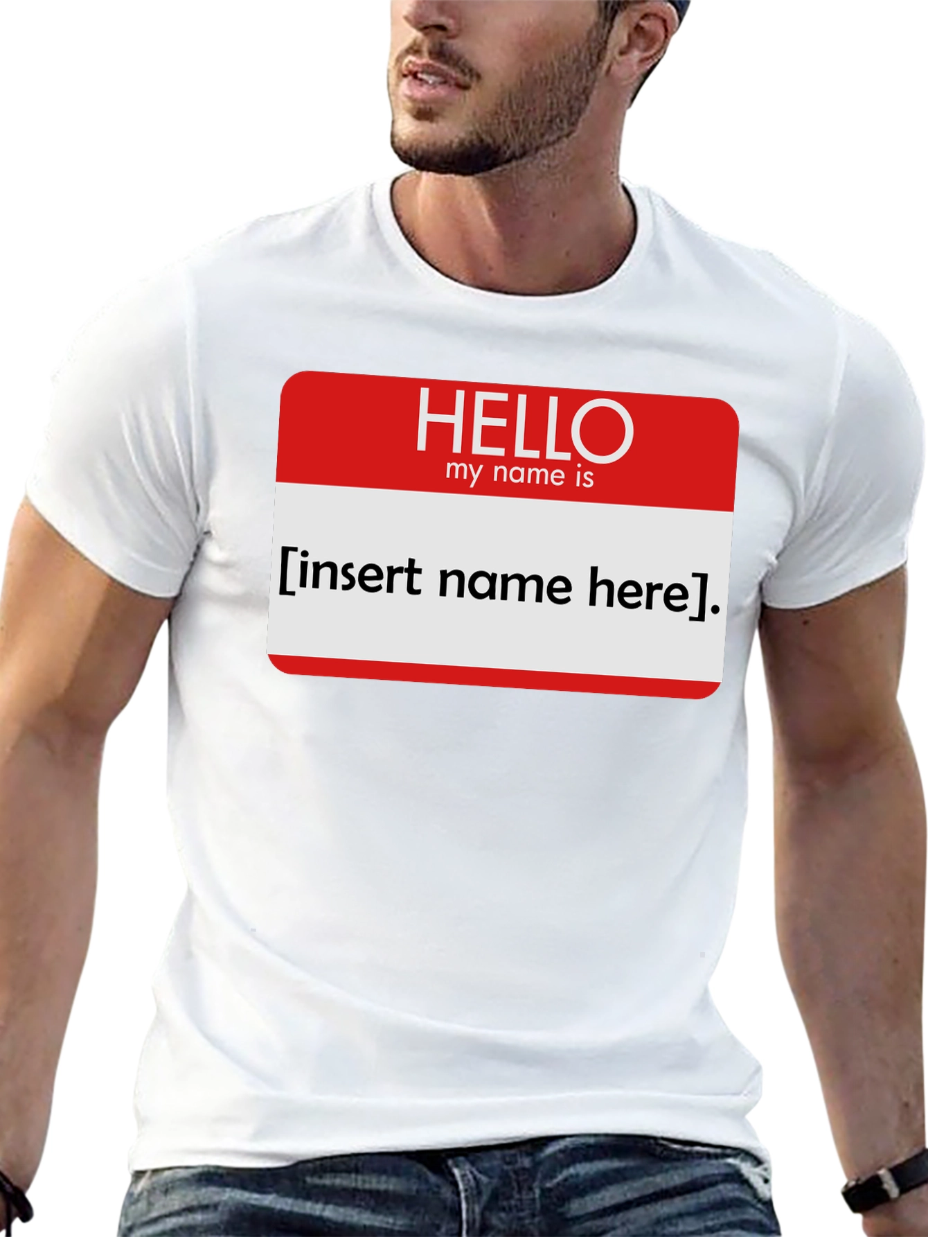 Black Funny Name Tag T-Shirt - Insert Your Name Here! view 13