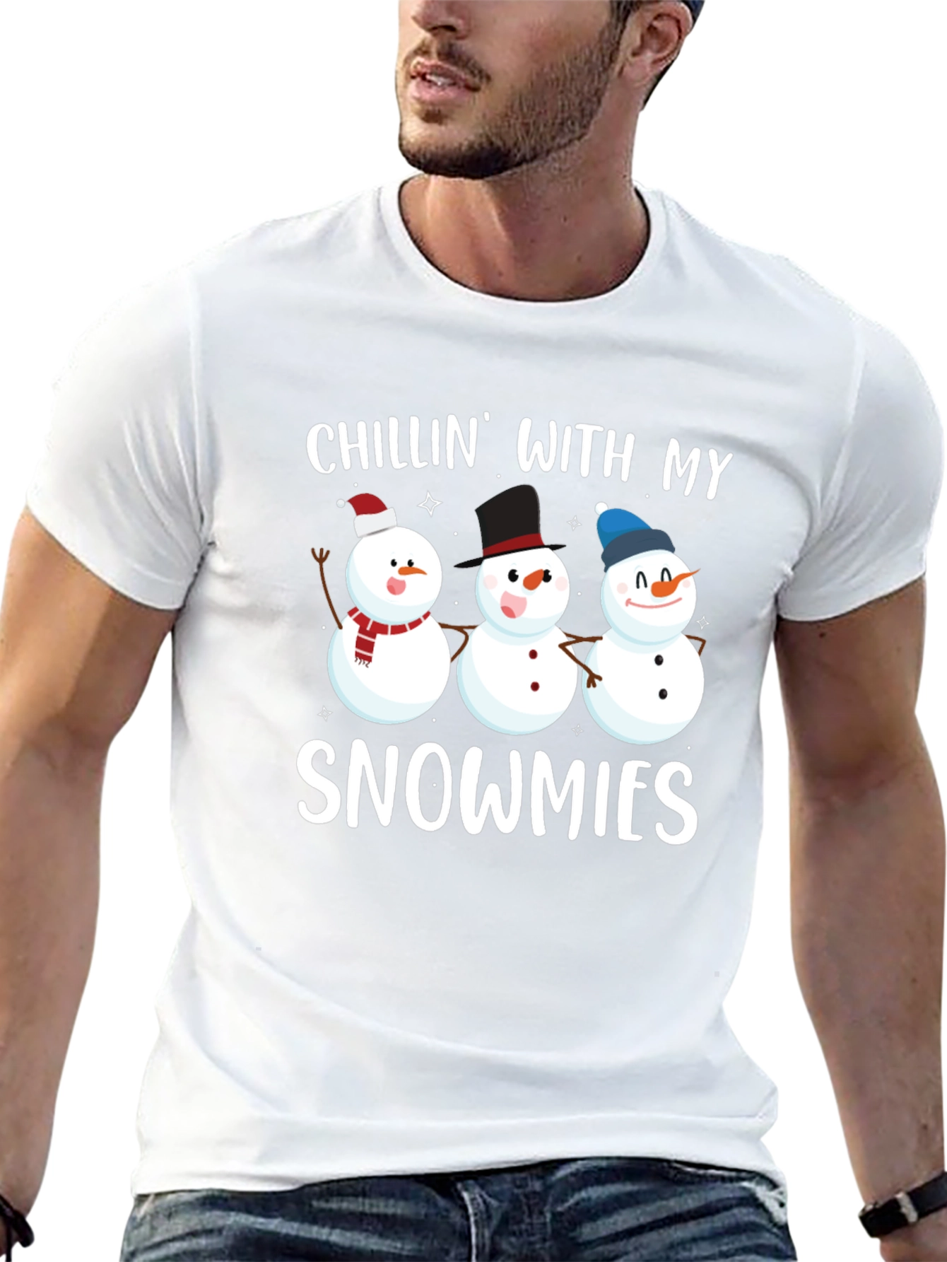 Black Chillin' with My Snowmies Graphic Tee view 13