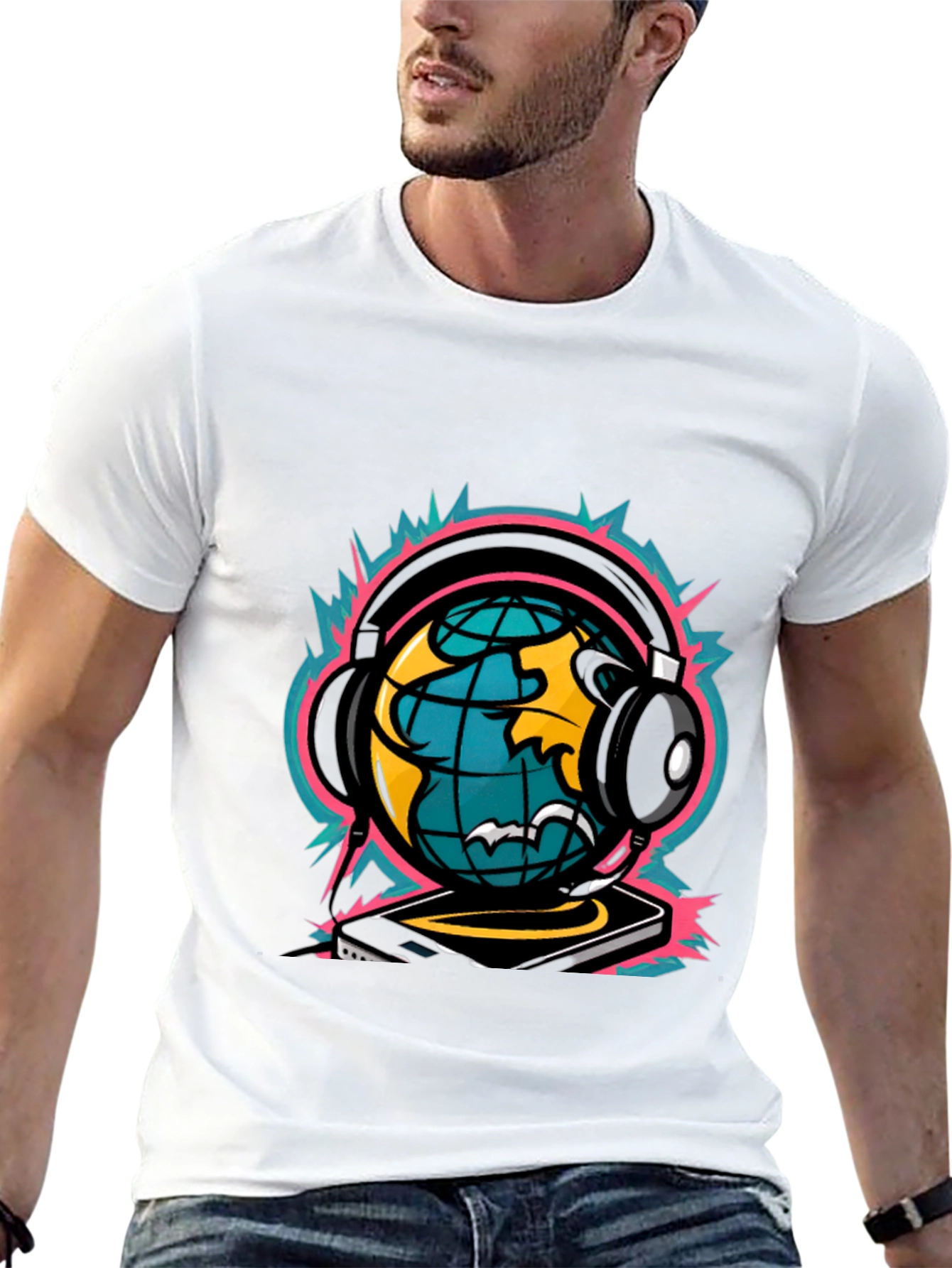 Black DJ World Graphic Tee - Black view 13