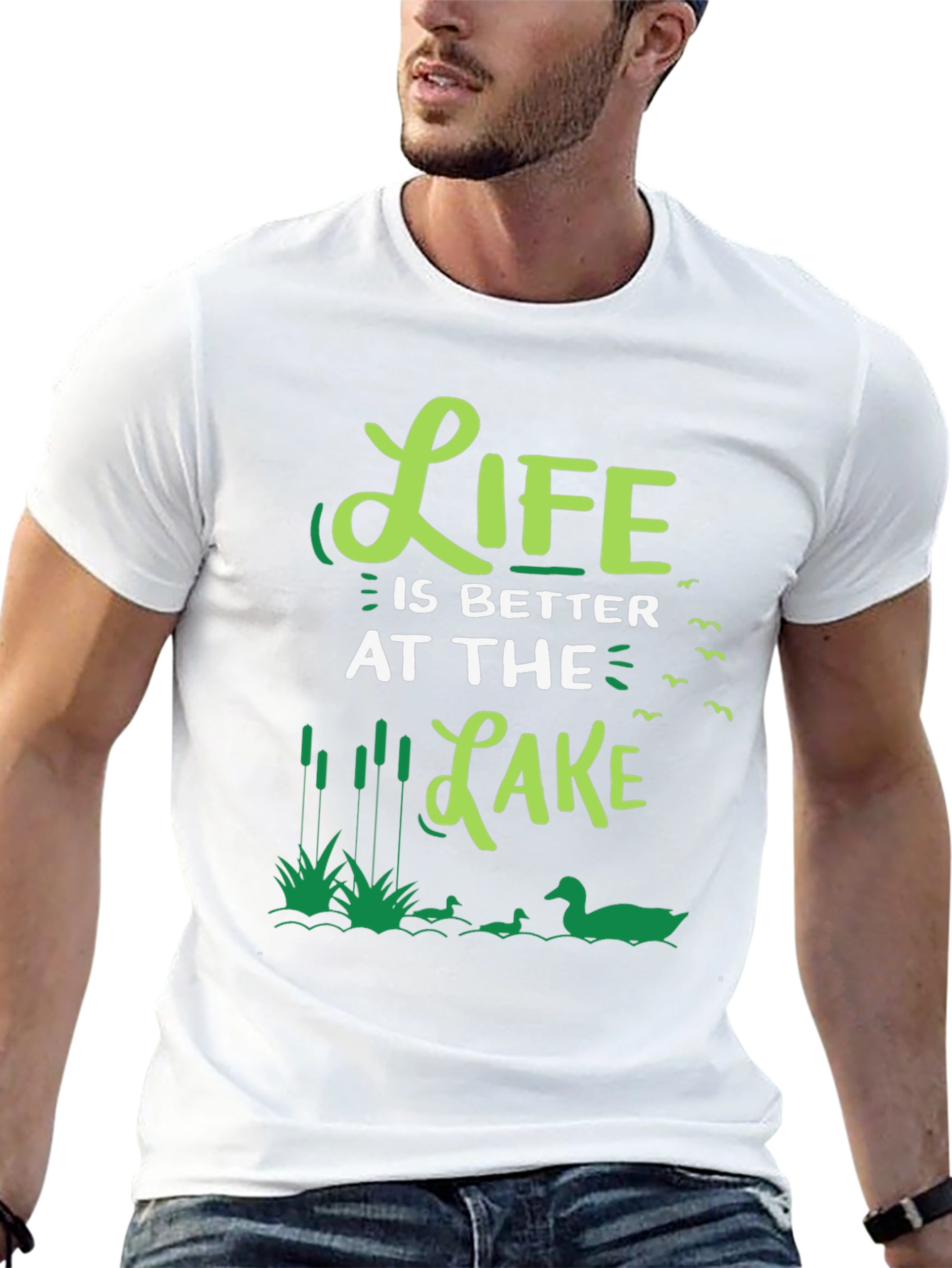 Black Life Is Better At The Lake Graphic Tee view 13