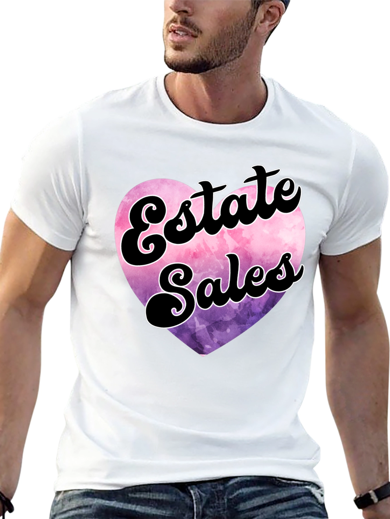 Black Estate Sales Heart Graphic T-Shirt view 13