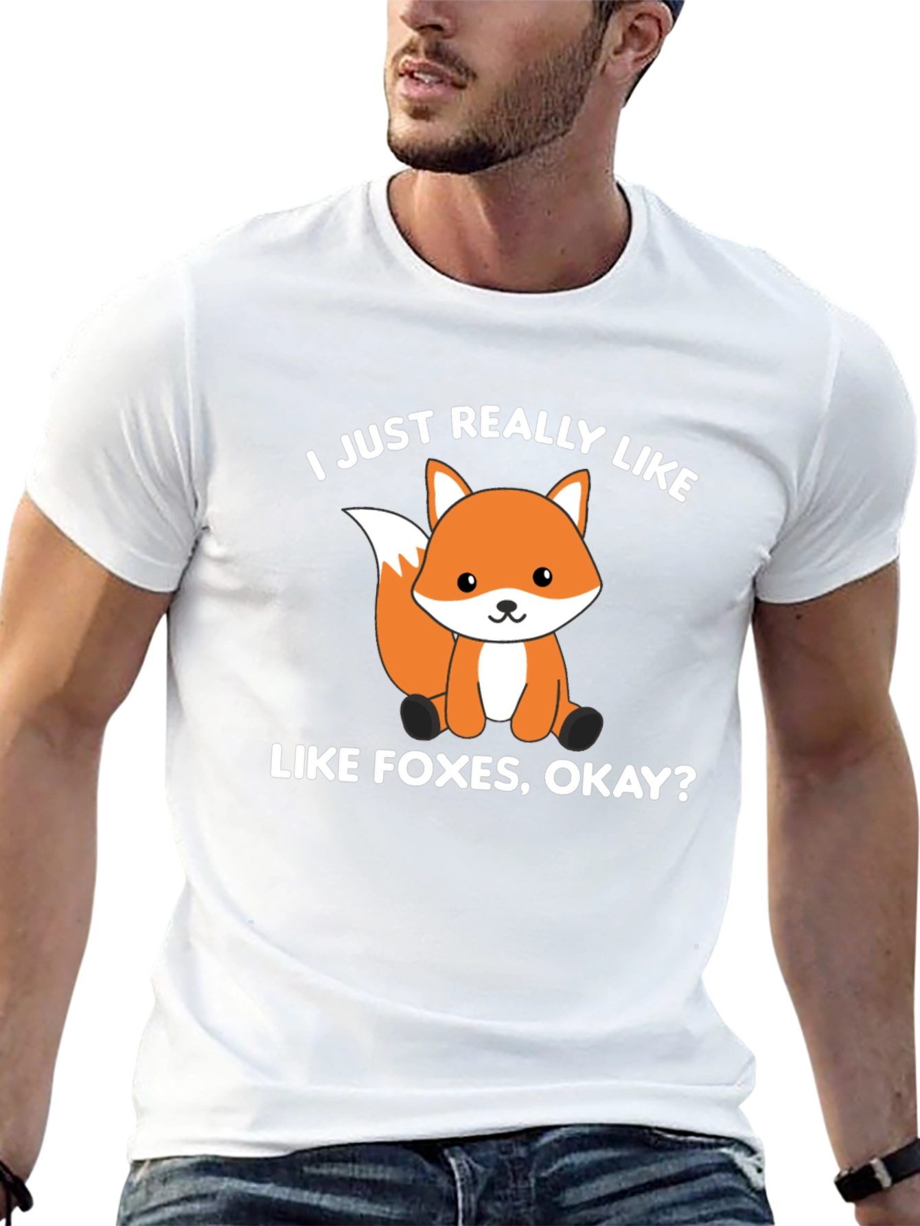 Black Cute Fox Graphic T-Shirt - I Just Really Like Foxes view 13