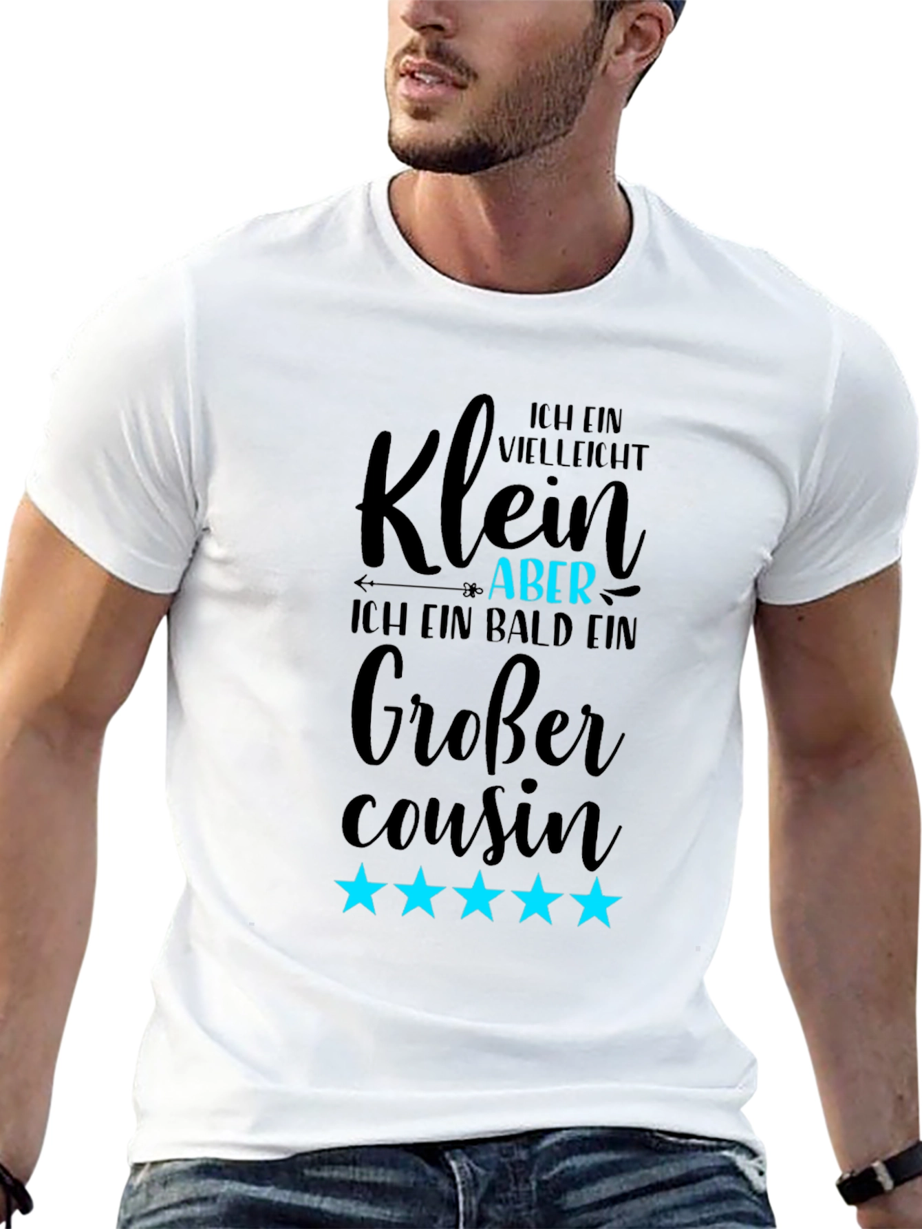 Black Funny Cousin T-Shirt - Soon to be a Big Cousin view 13