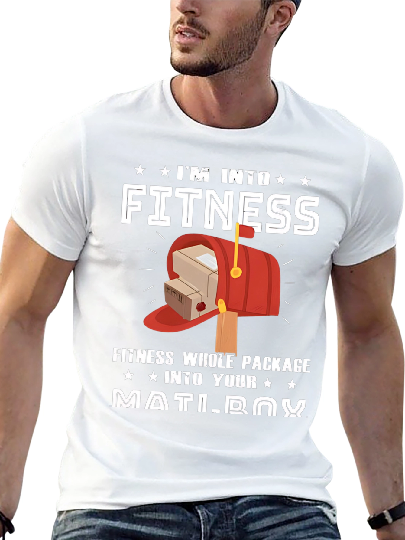 Black I'm Into Fitness Mailbox T-Shirt view 13