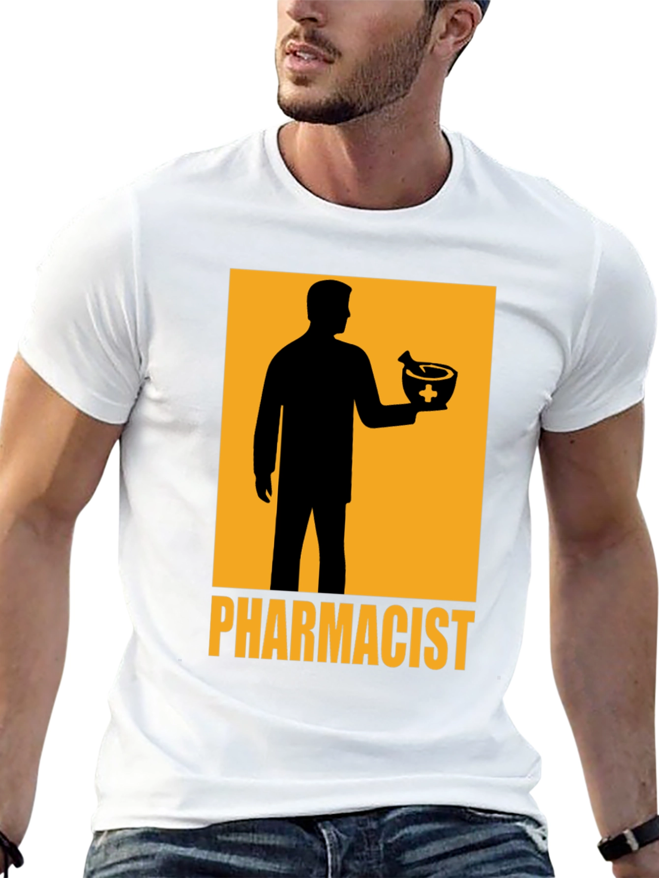 Black Pharmacist Graphic T-Shirt - Black Cotton Tee view 13