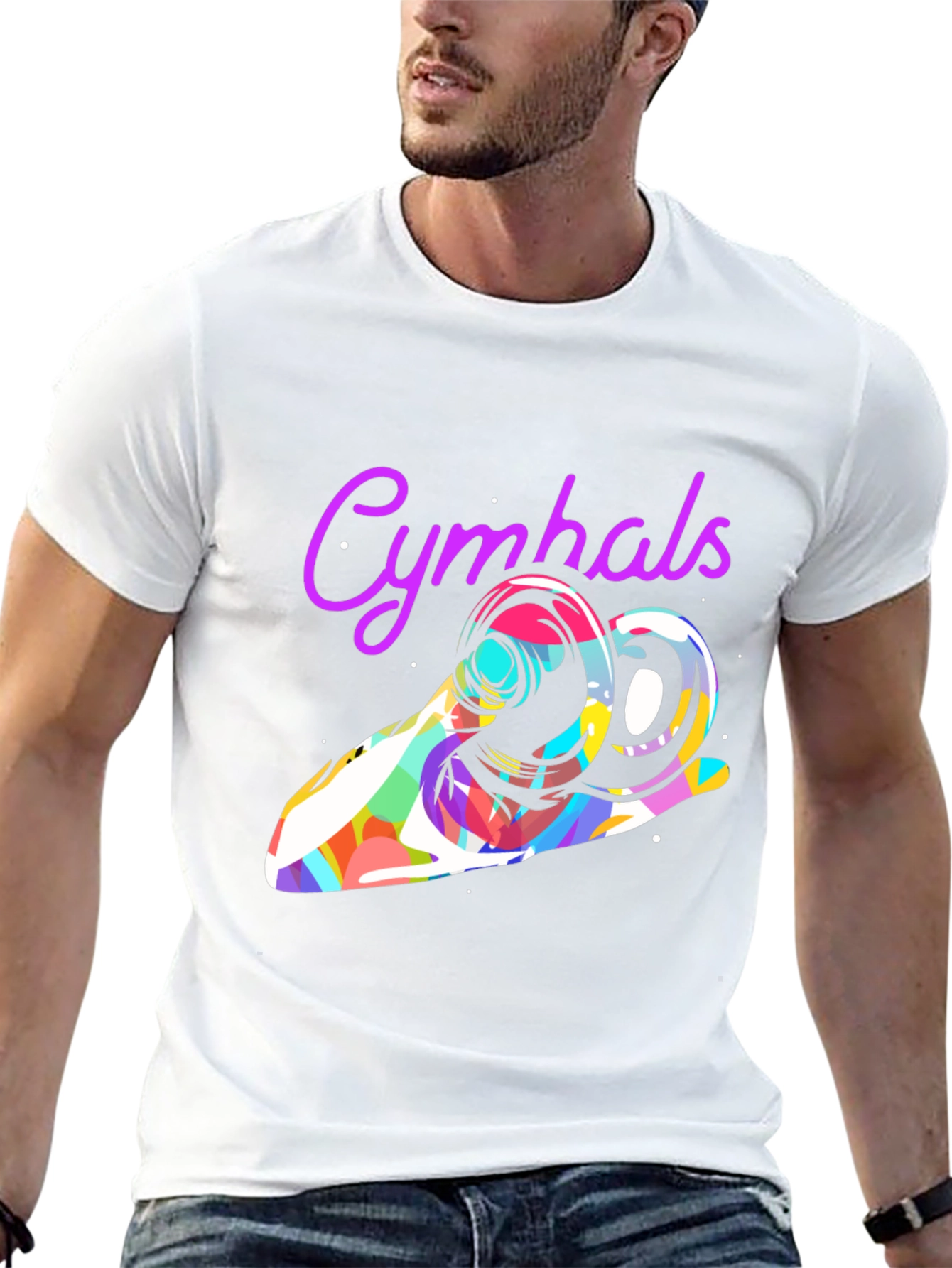 Black Cymbal T-Shirt - Colorful Music Graphic Tee view 13