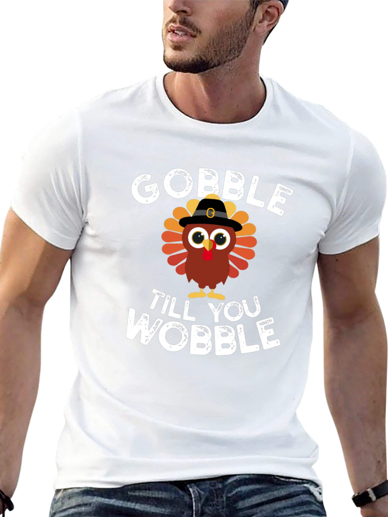 Gobble 'Til You Wobble Turkey Graphic Tee - 13