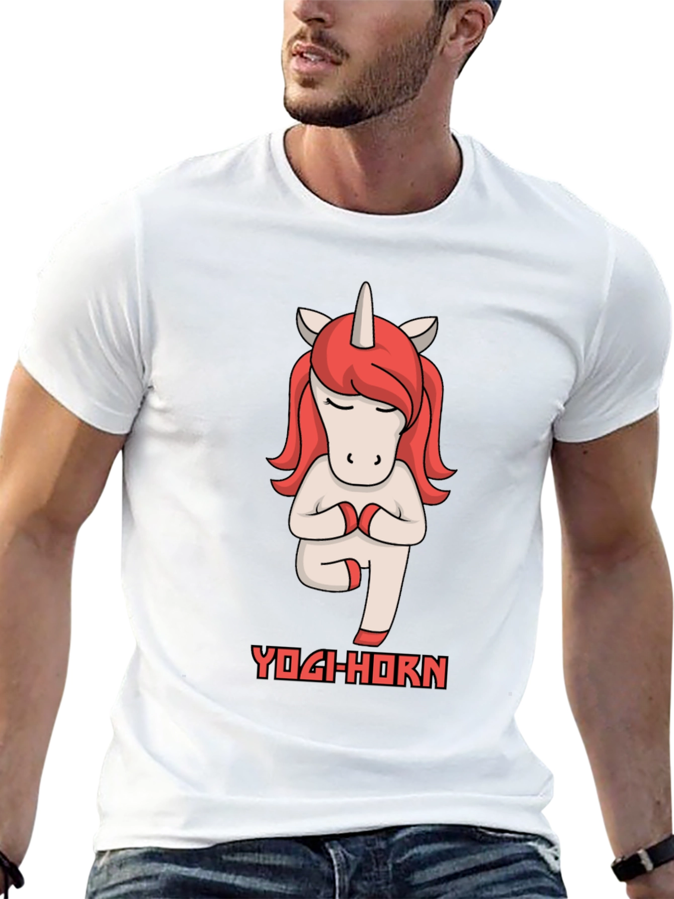 Black Yogi-Horn Unicorn T-Shirt view 13