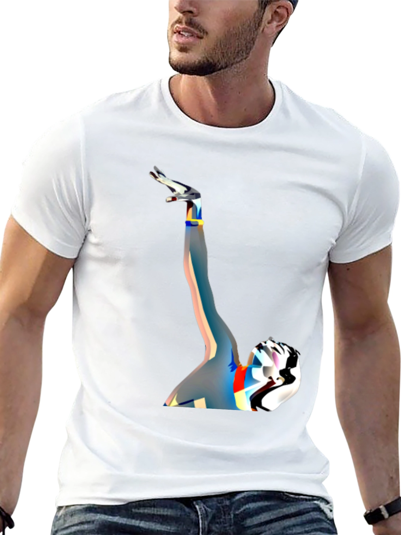 Black Abstract Expression Tee view 13