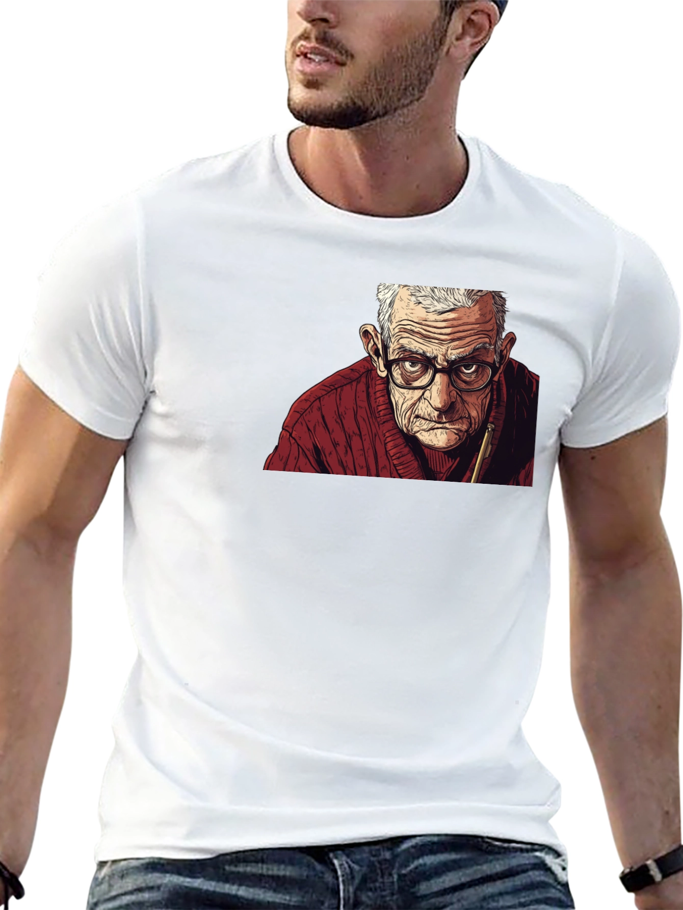 Black Grumpy Old Man Graphic Tee view 13