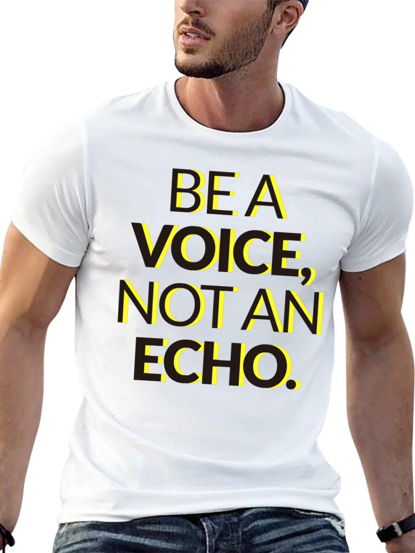 Black Be A Voice T-Shirt - Inspirational Message Tee view 13