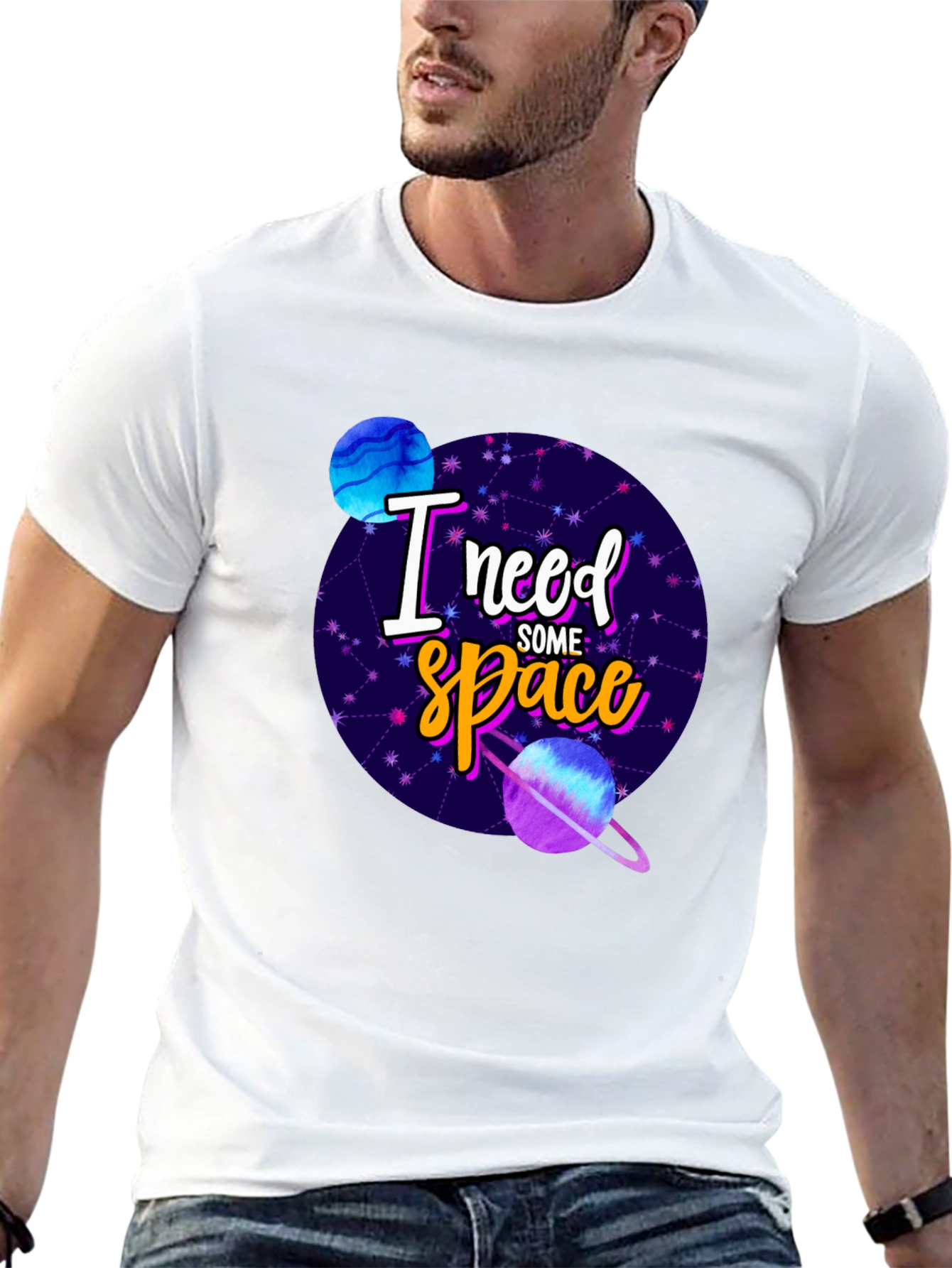 Black I Need Some Space Graphic Tee - Black view 13