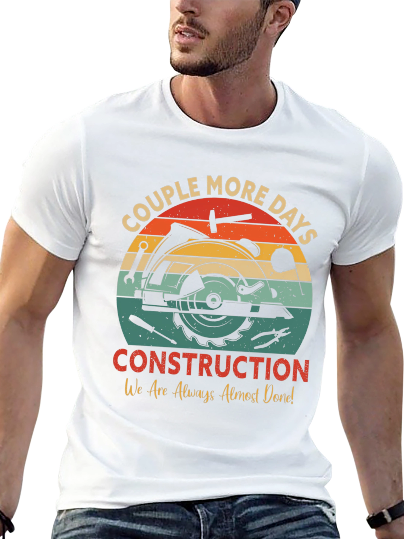 Black Construction T-Shirt: Couple More Days Design view 13