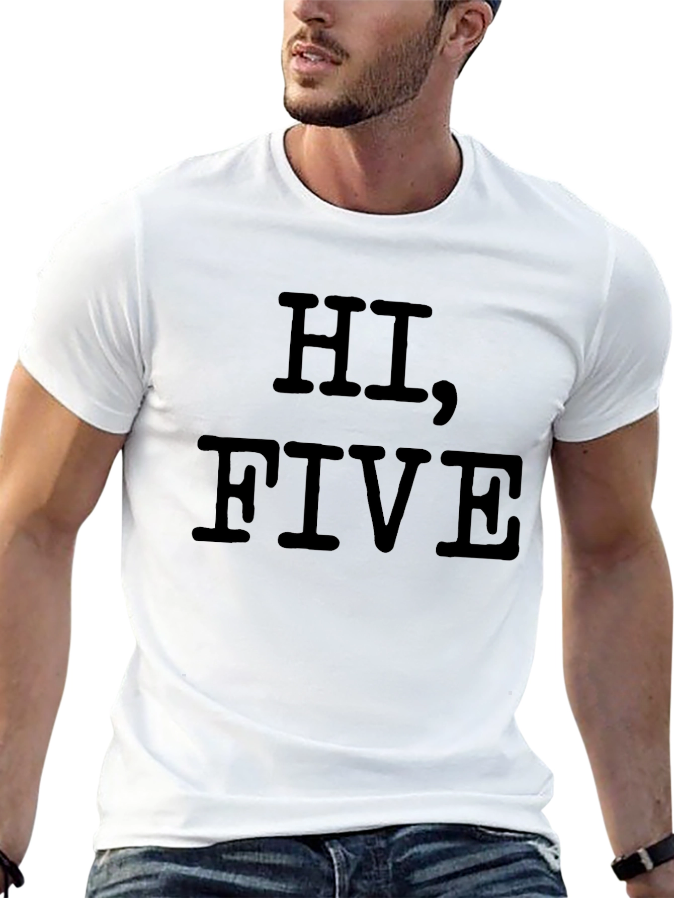 Black Hi, Five Black Graphic Tee view 13