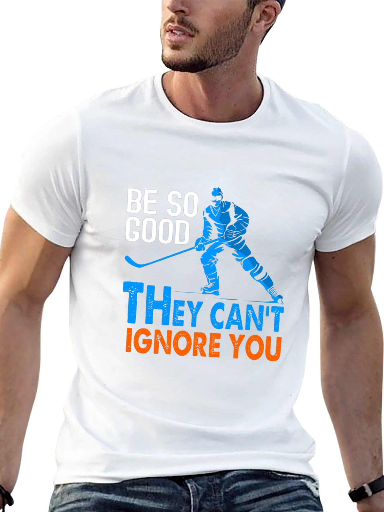 Black Hockey Player Graphic T-Shirt - Be So Good view 13