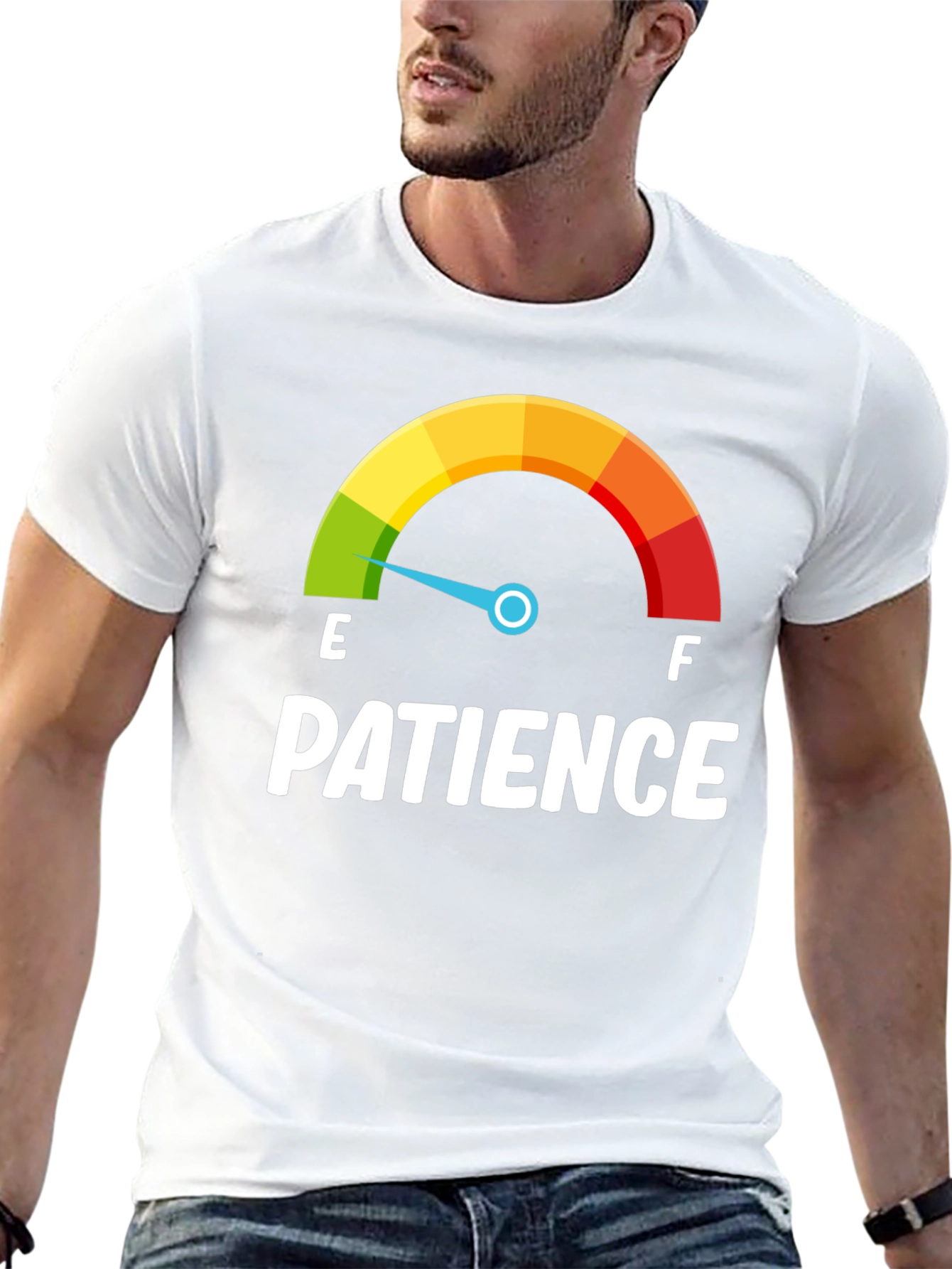 Black Patience Gauge T-Shirt - Runs Low! view 13